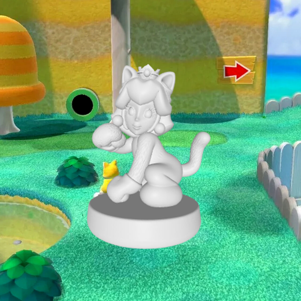 Amiibo Peach Cat - Fan Art 3D print model_1