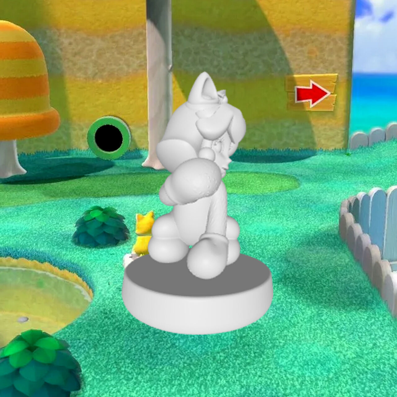 Amiibo Peach Cat - Fan Art 3D print model_2