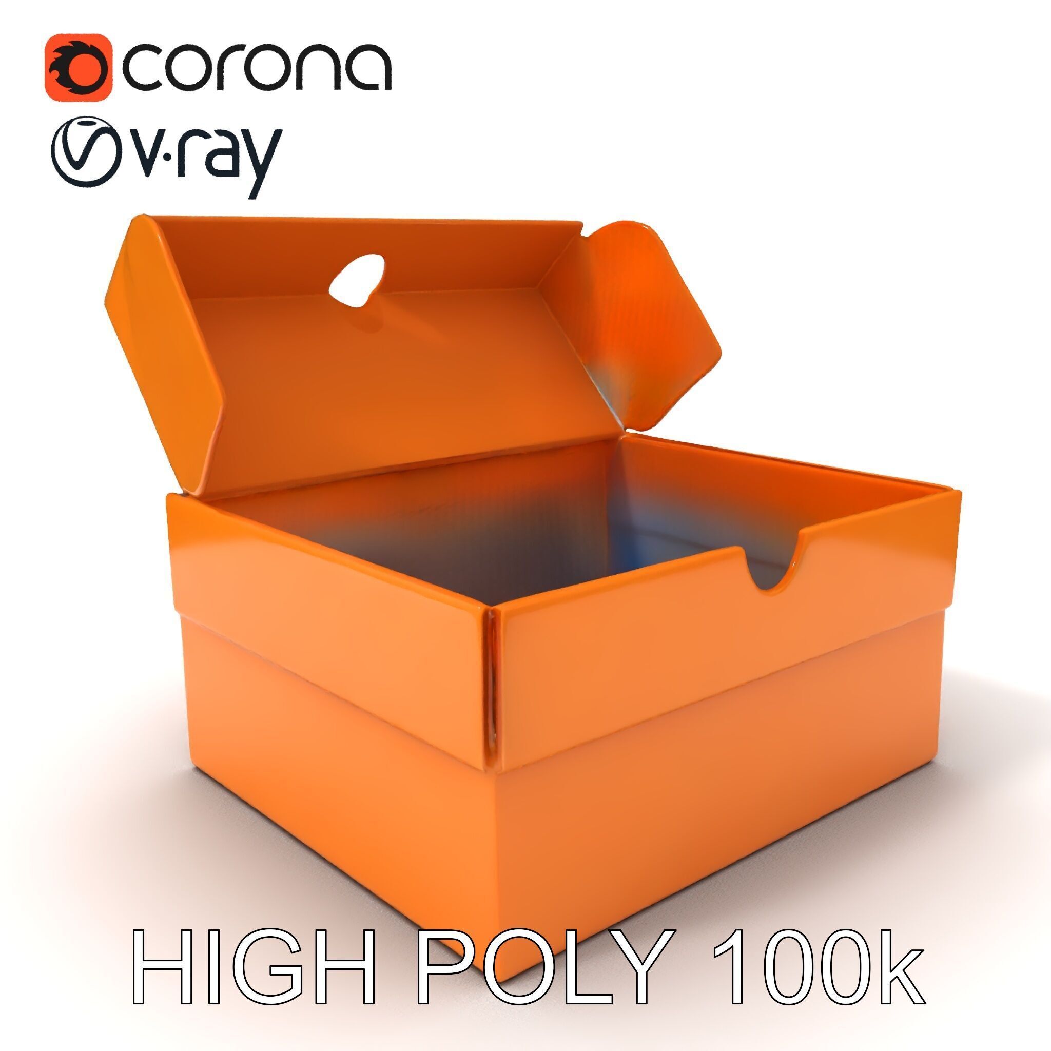 Cardboard Shoe Box Model Pack Low-poly 3D model_3