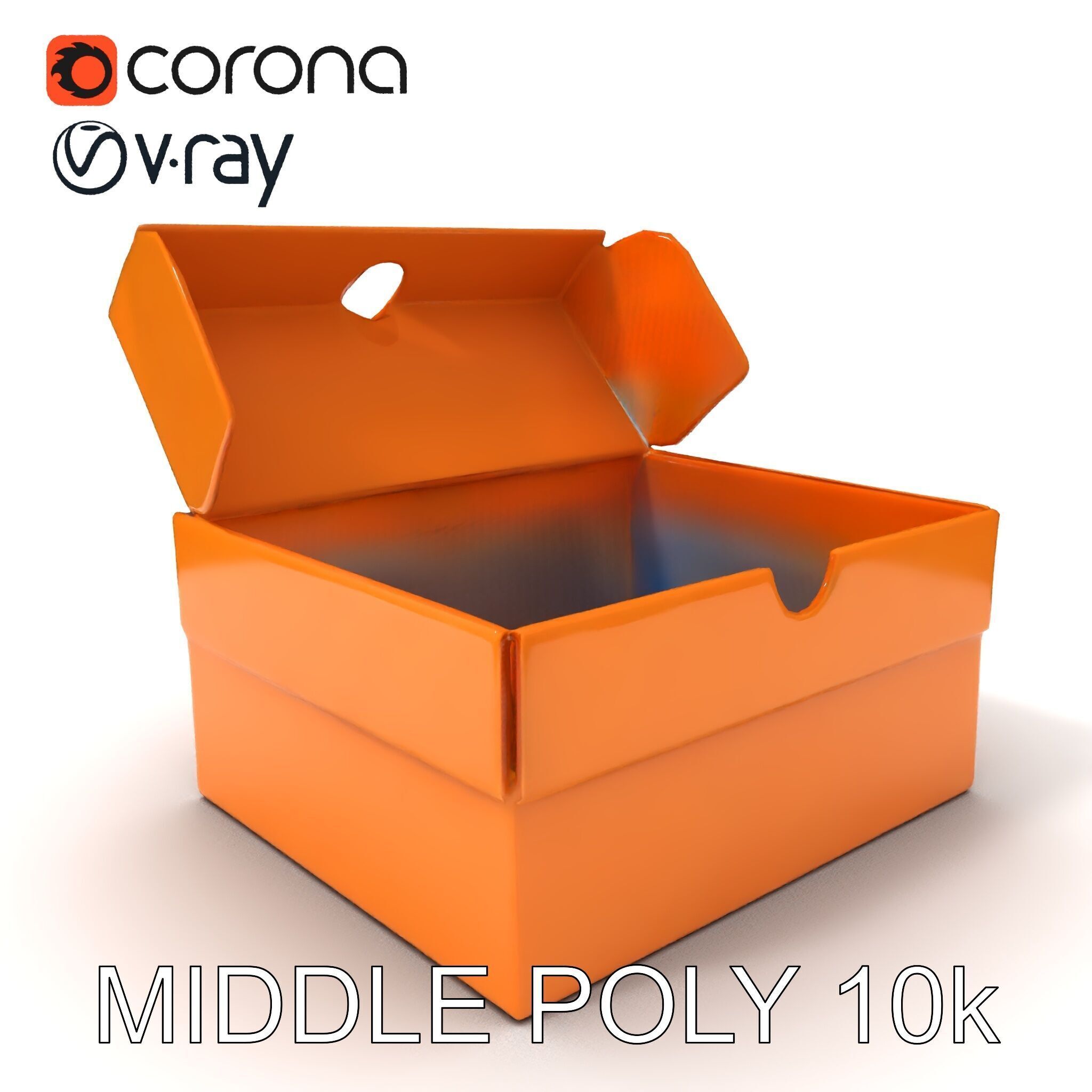 Cardboard Shoe Box Model Pack Low-poly 3D model_17