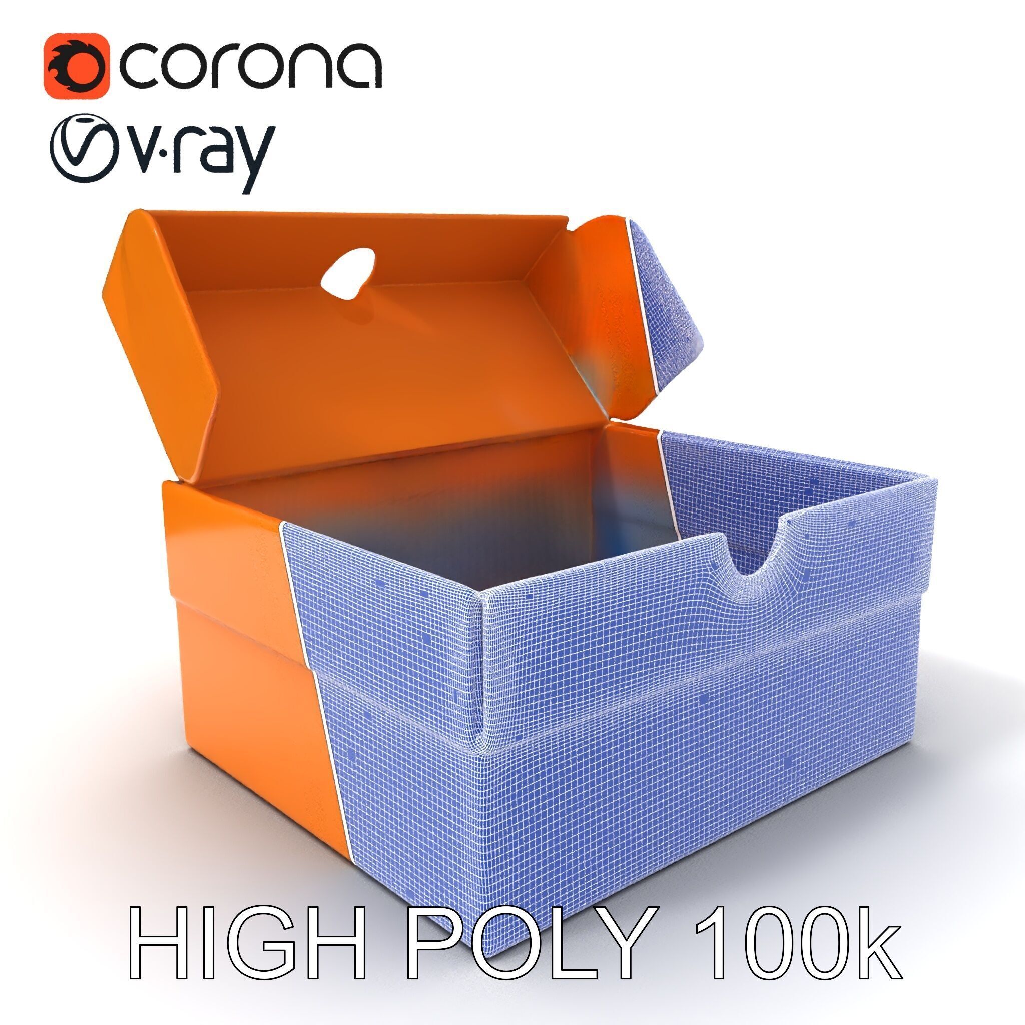 Cardboard Shoe Box Model Pack Low-poly 3D model_4