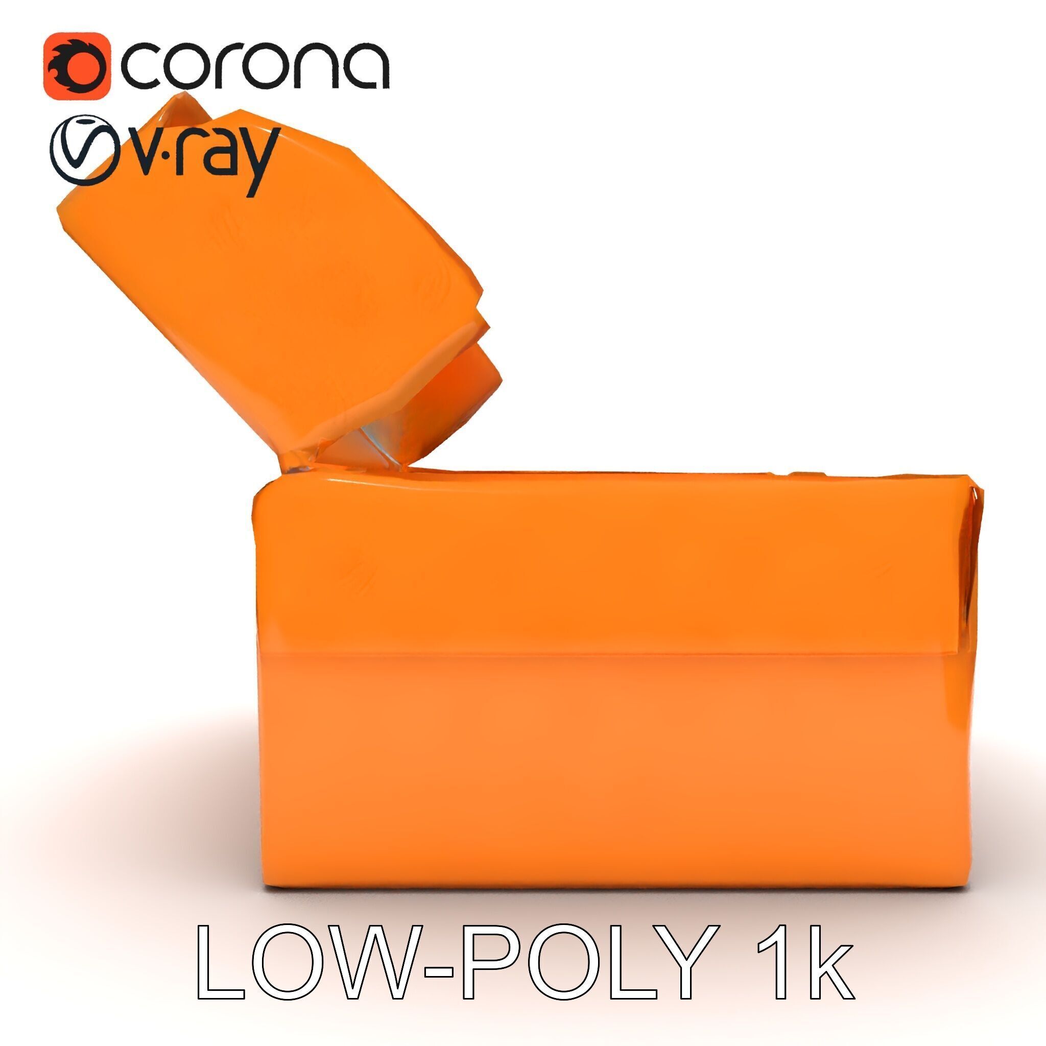 Cardboard Shoe Box Model Pack Low-poly 3D model_33