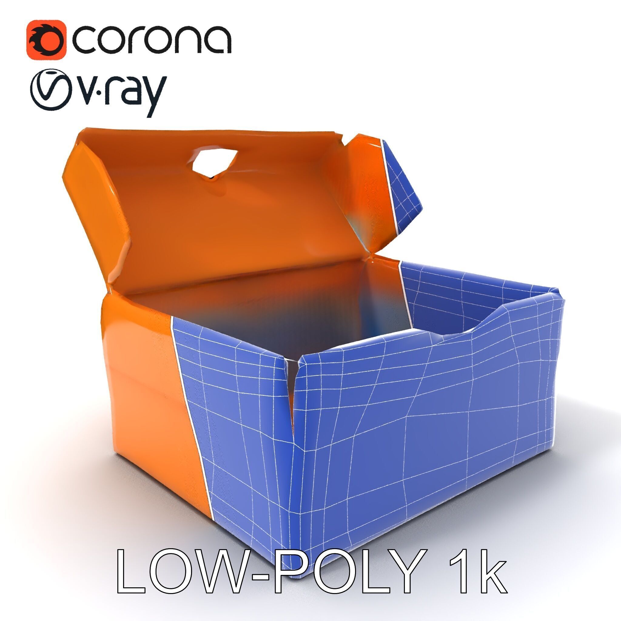 Cardboard Shoe Box Model Pack Low-poly 3D model_20