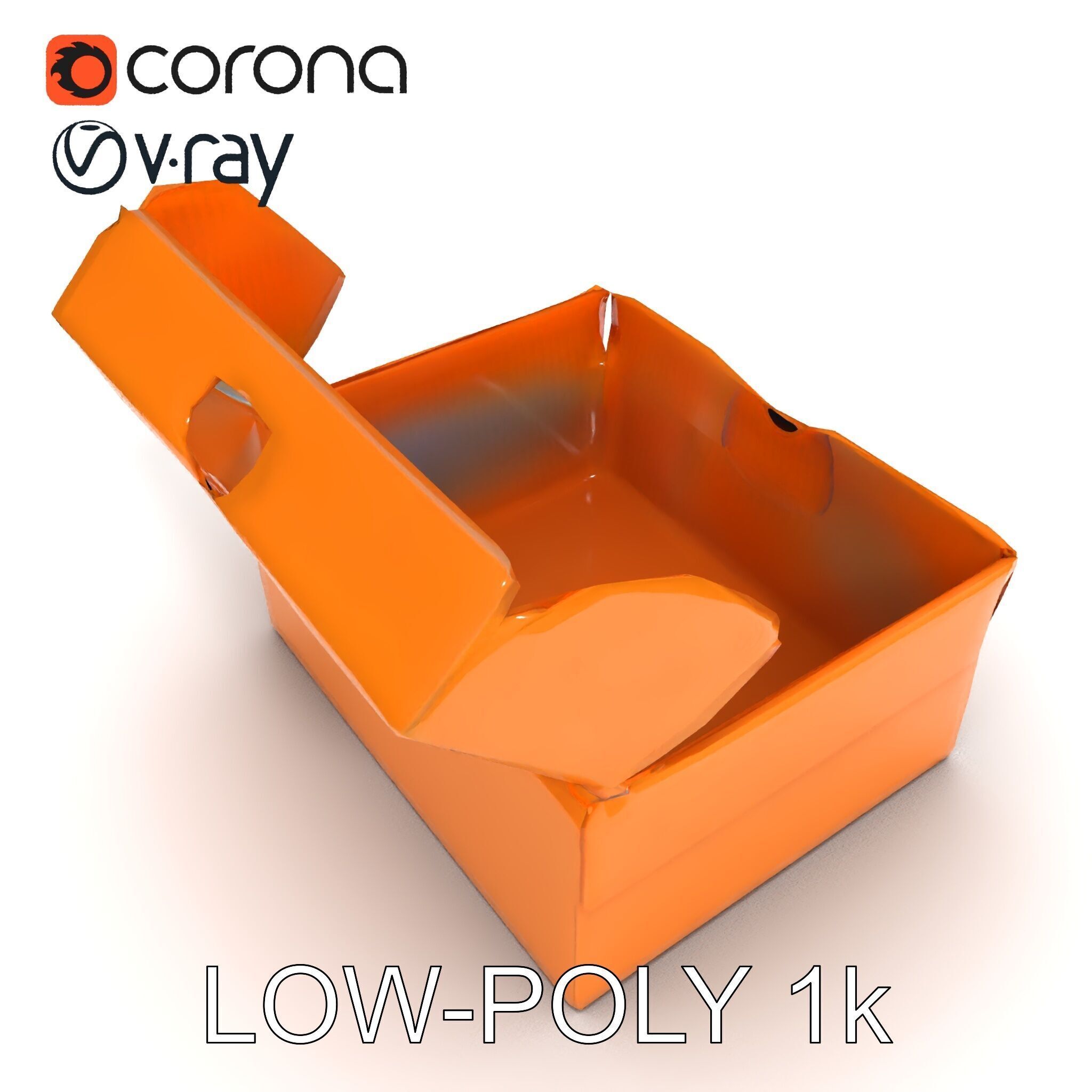 Cardboard Shoe Box Model Pack Low-poly 3D model_10