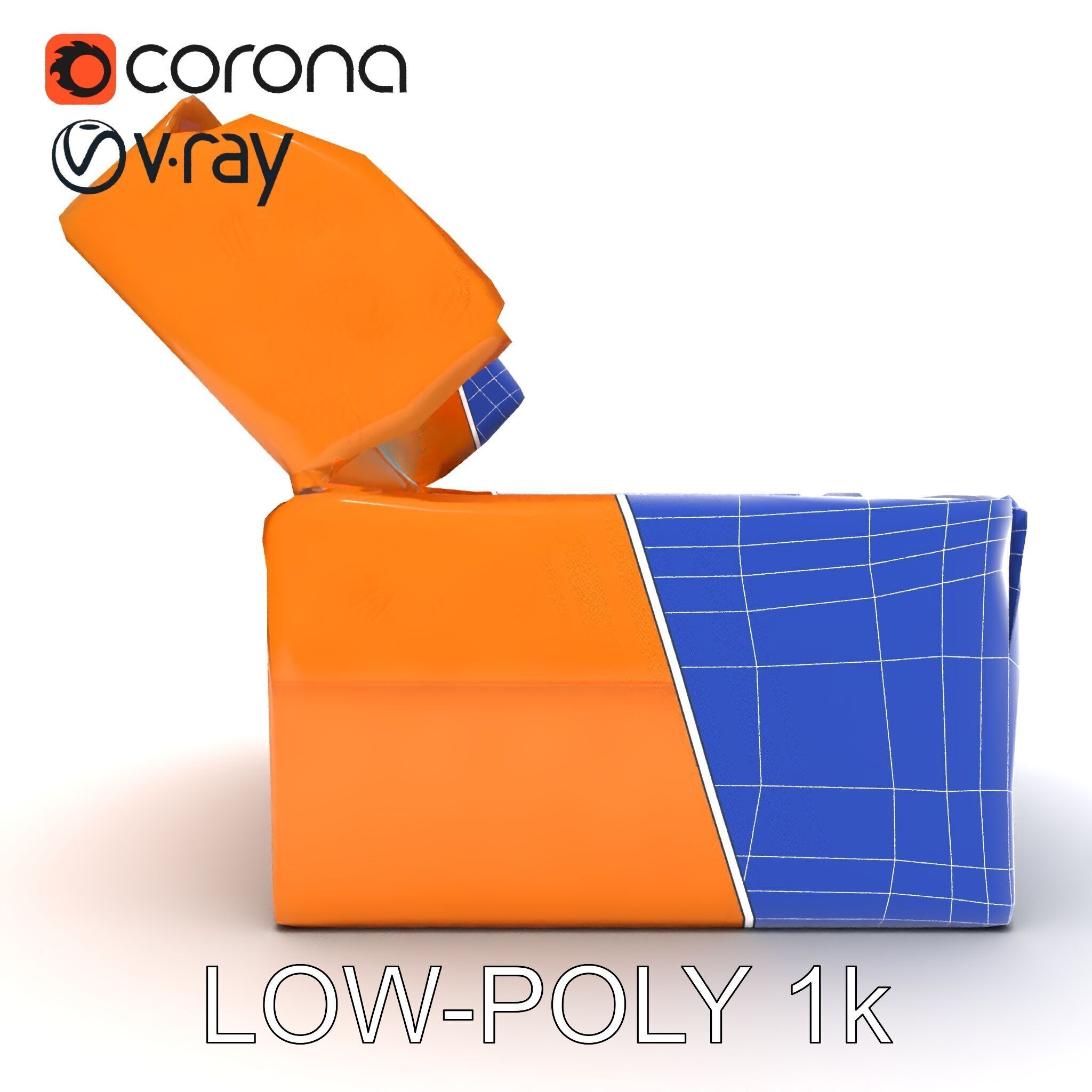 Cardboard Shoe Box Model Pack Low-poly 3D model_12
