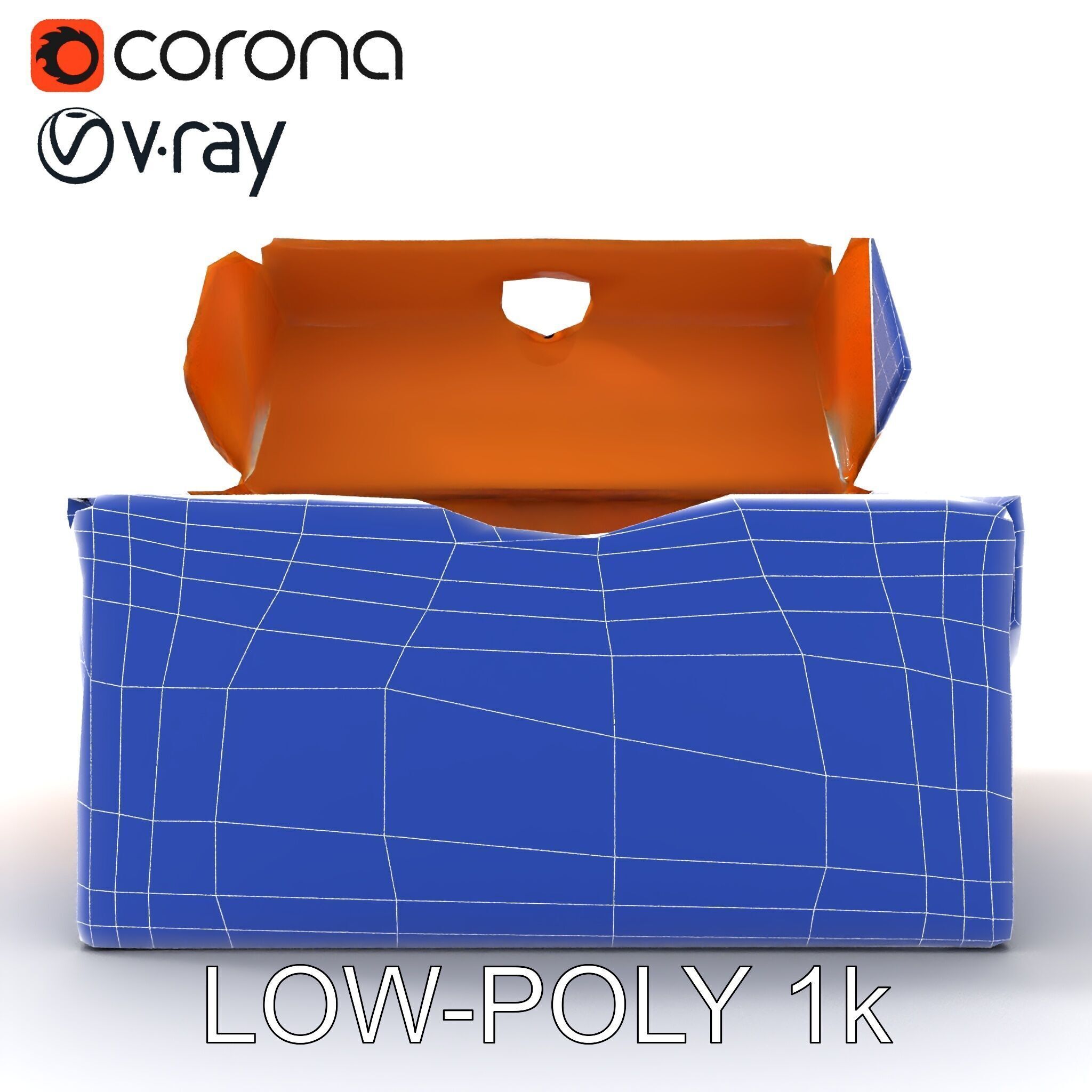 Cardboard Shoe Box Model Pack Low-poly 3D model_26