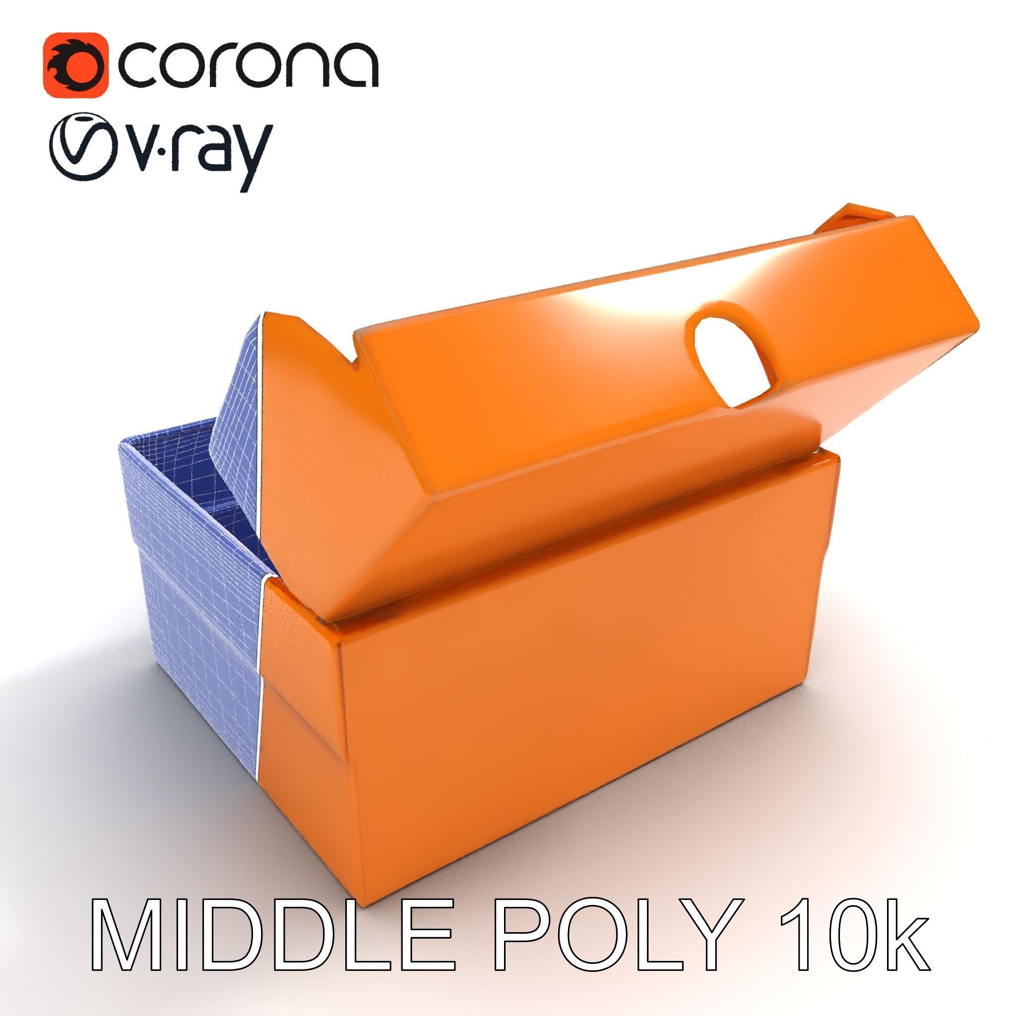 Cardboard Shoe Box Model Pack Low-poly 3D model_27