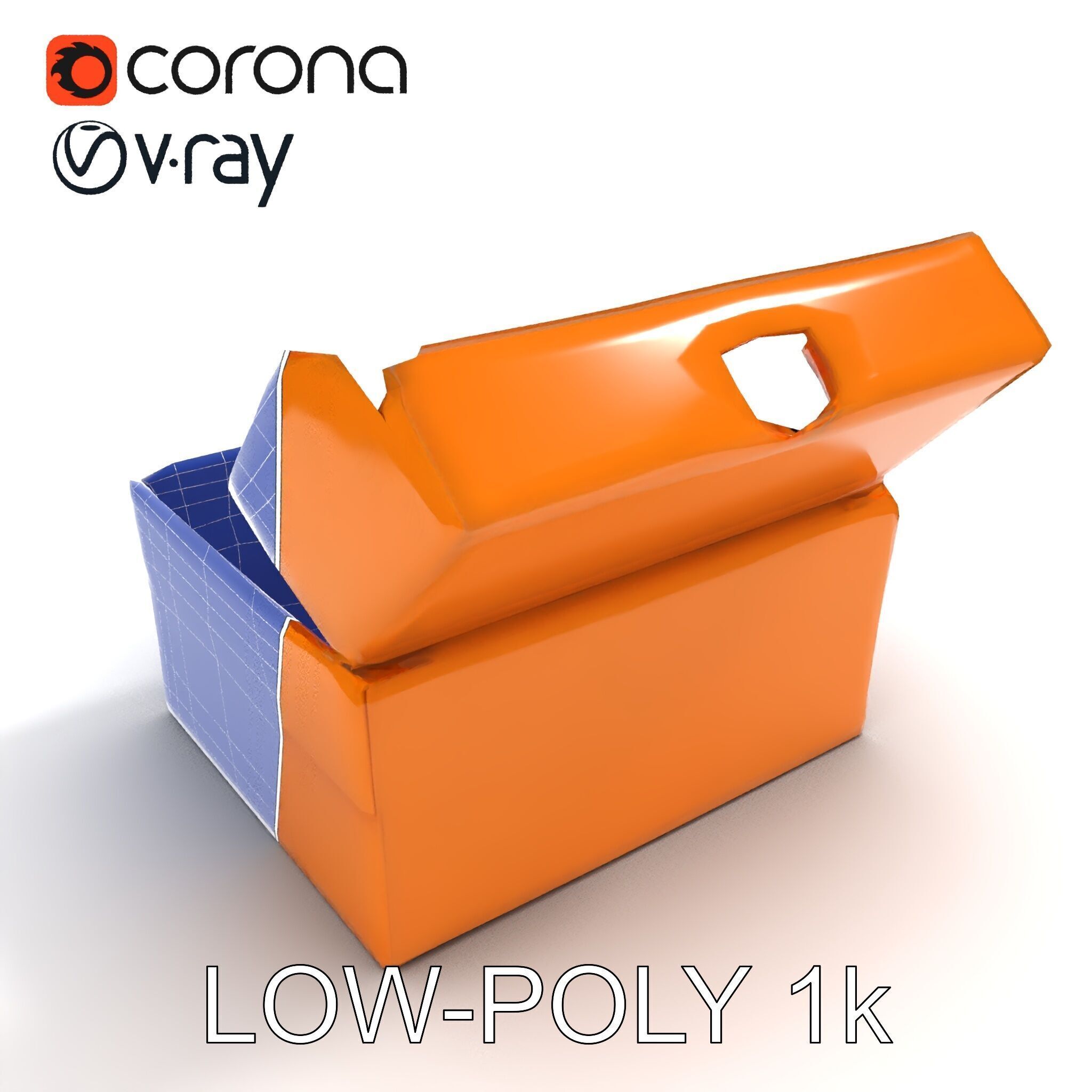 Cardboard Shoe Box Model Pack Low-poly 3D model_15