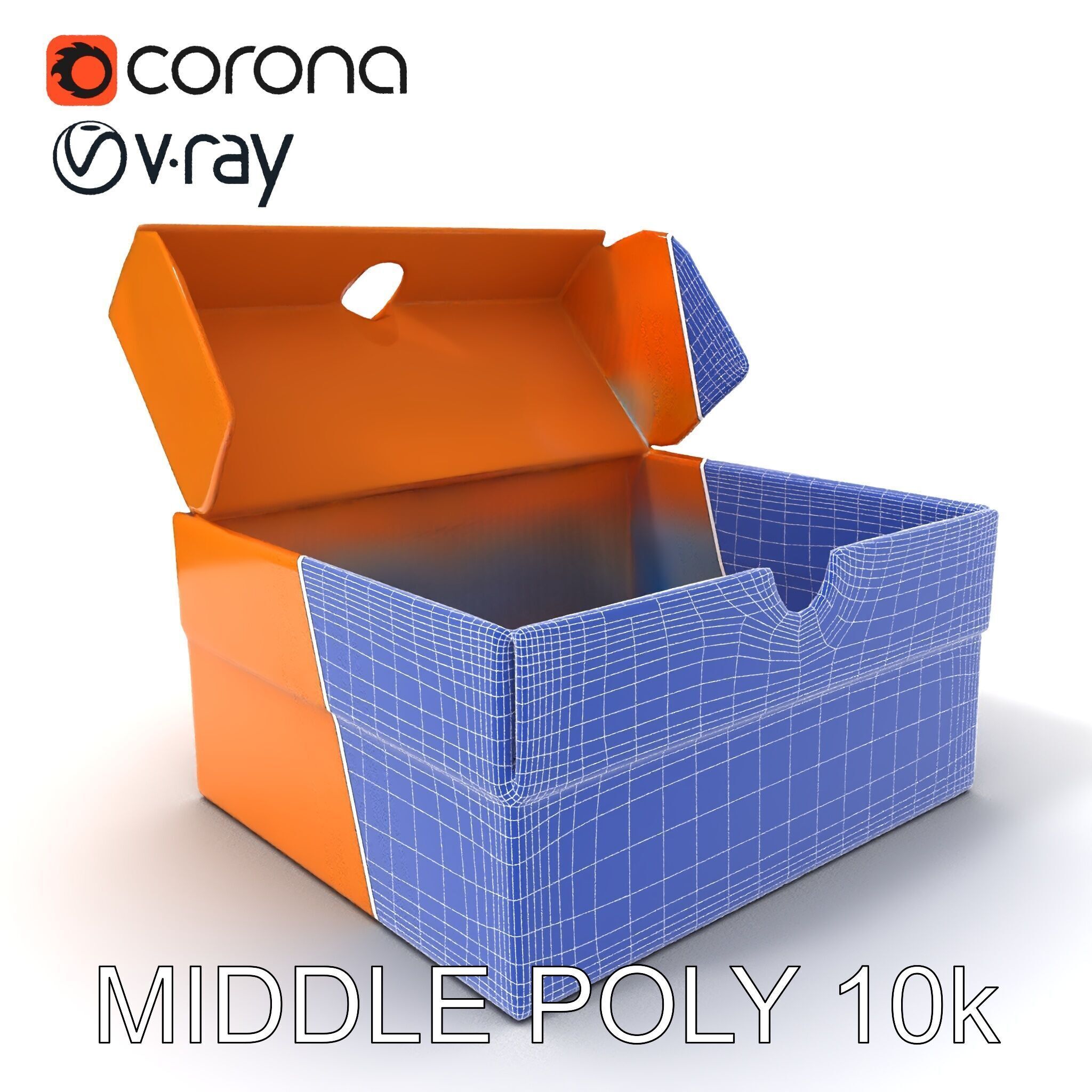 Cardboard Shoe Box Model Pack Low-poly 3D model_11