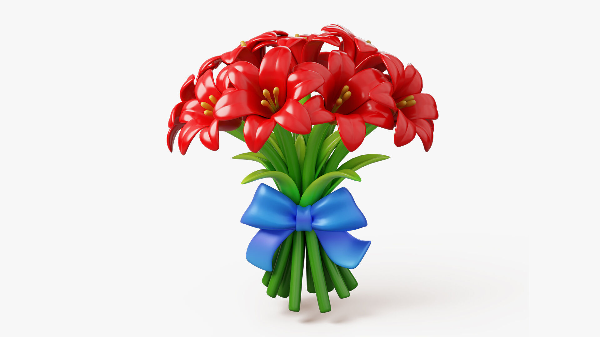 Stylized Lily Bouquet Pack 3D model_3