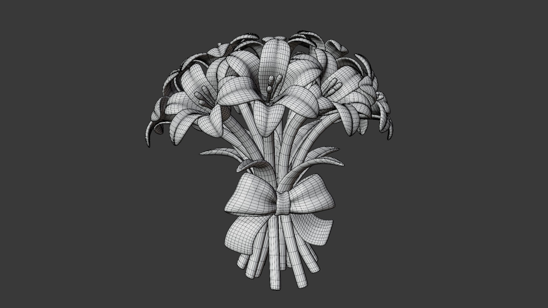 Stylized Lily Bouquet Pack 3D model_9