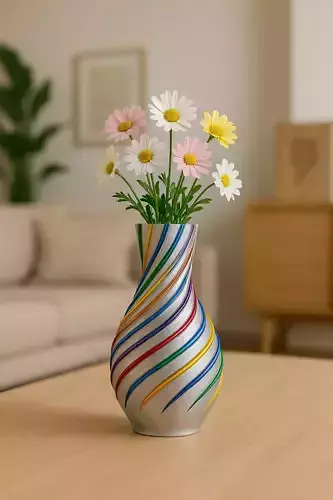 Colorful root vase