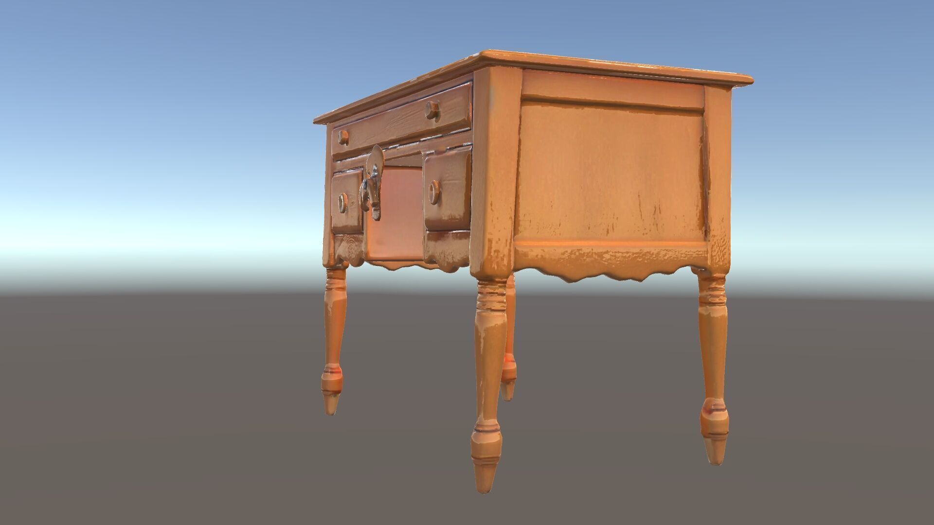 Classic Wooden Desk D Model Pack Low-poly 3D model_5