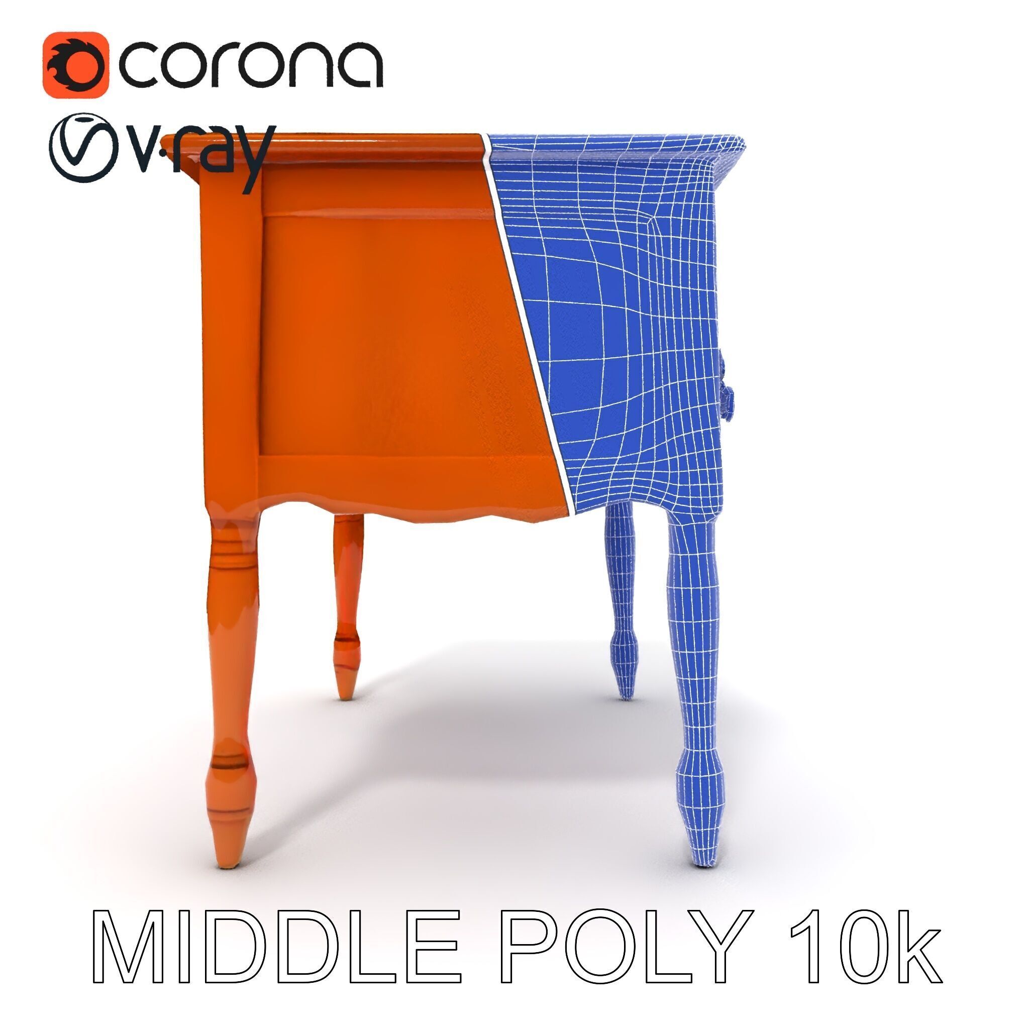 Classic Wooden Desk D Model Pack Low-poly 3D model_16