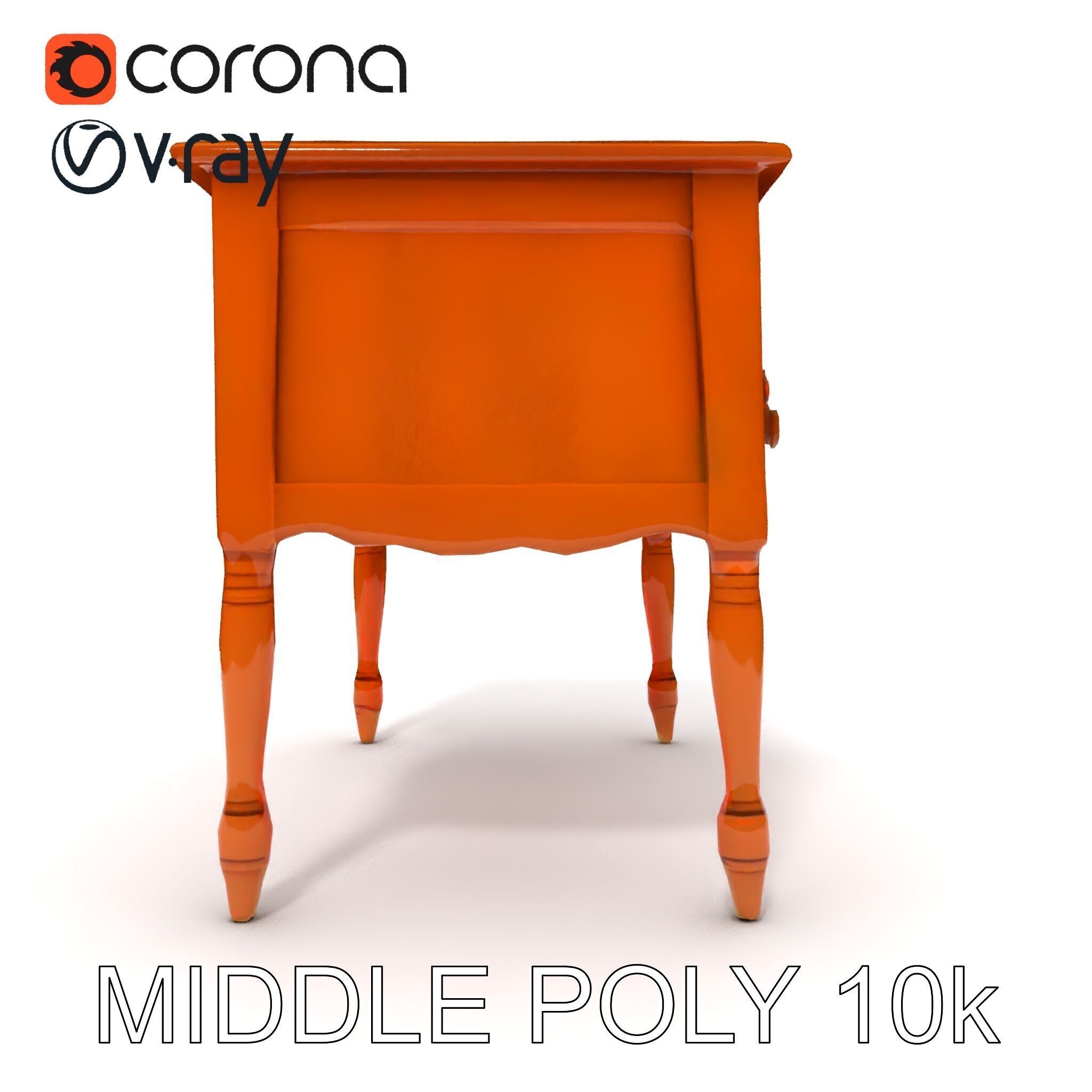 Classic Wooden Desk D Model Pack Low-poly 3D model_9