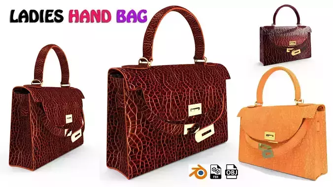 Hermes Kelly Bag Collection 3D Low-poly 3D model