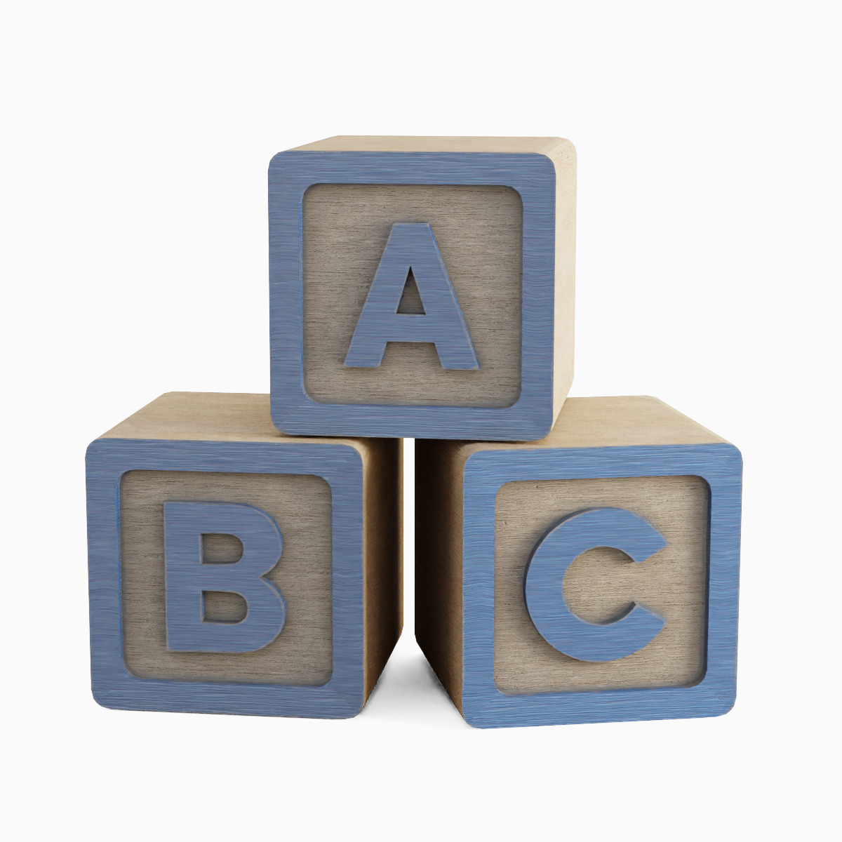 ABC Blocks 05 Low-poly 3D model_3