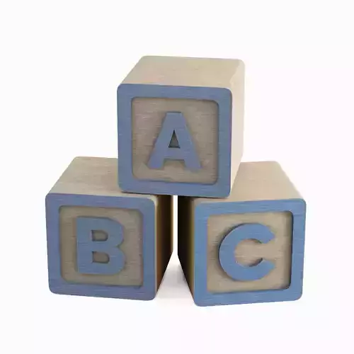ABC Blocks 05 Low-poly 3D model