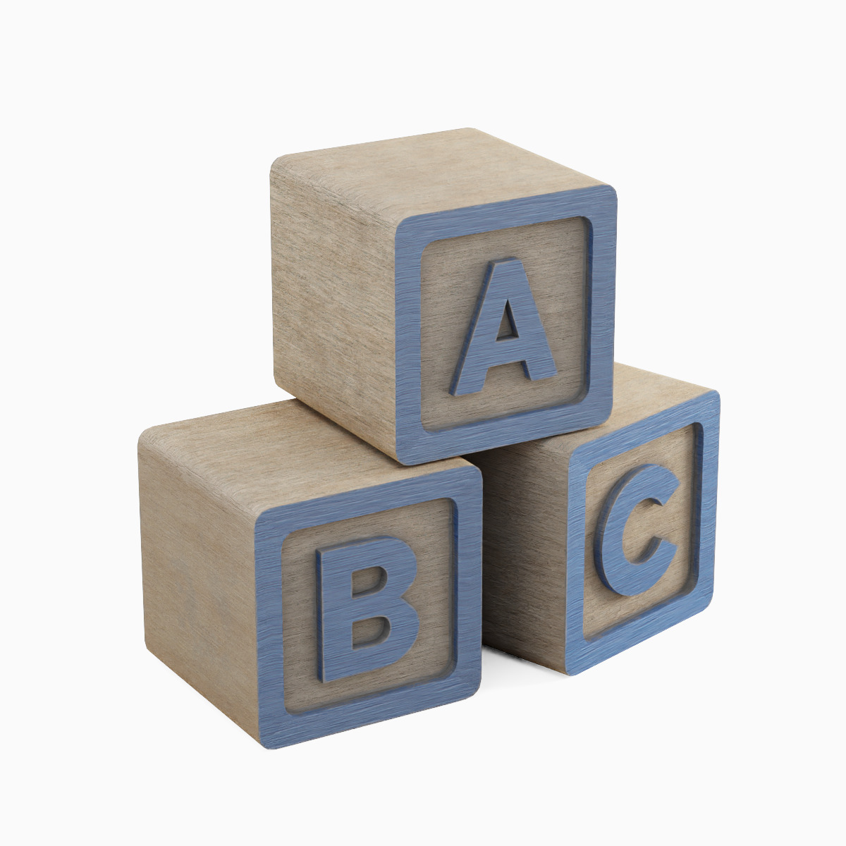 ABC Blocks 05 Low-poly 3D model_5