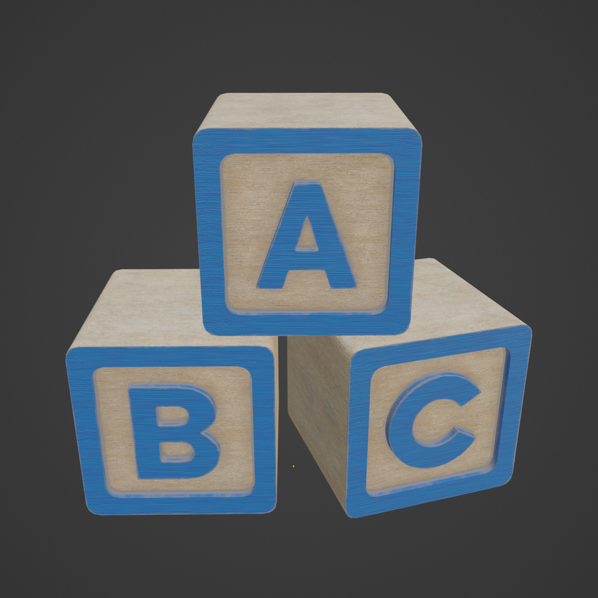ABC Blocks 05 Low-poly 3D model_6