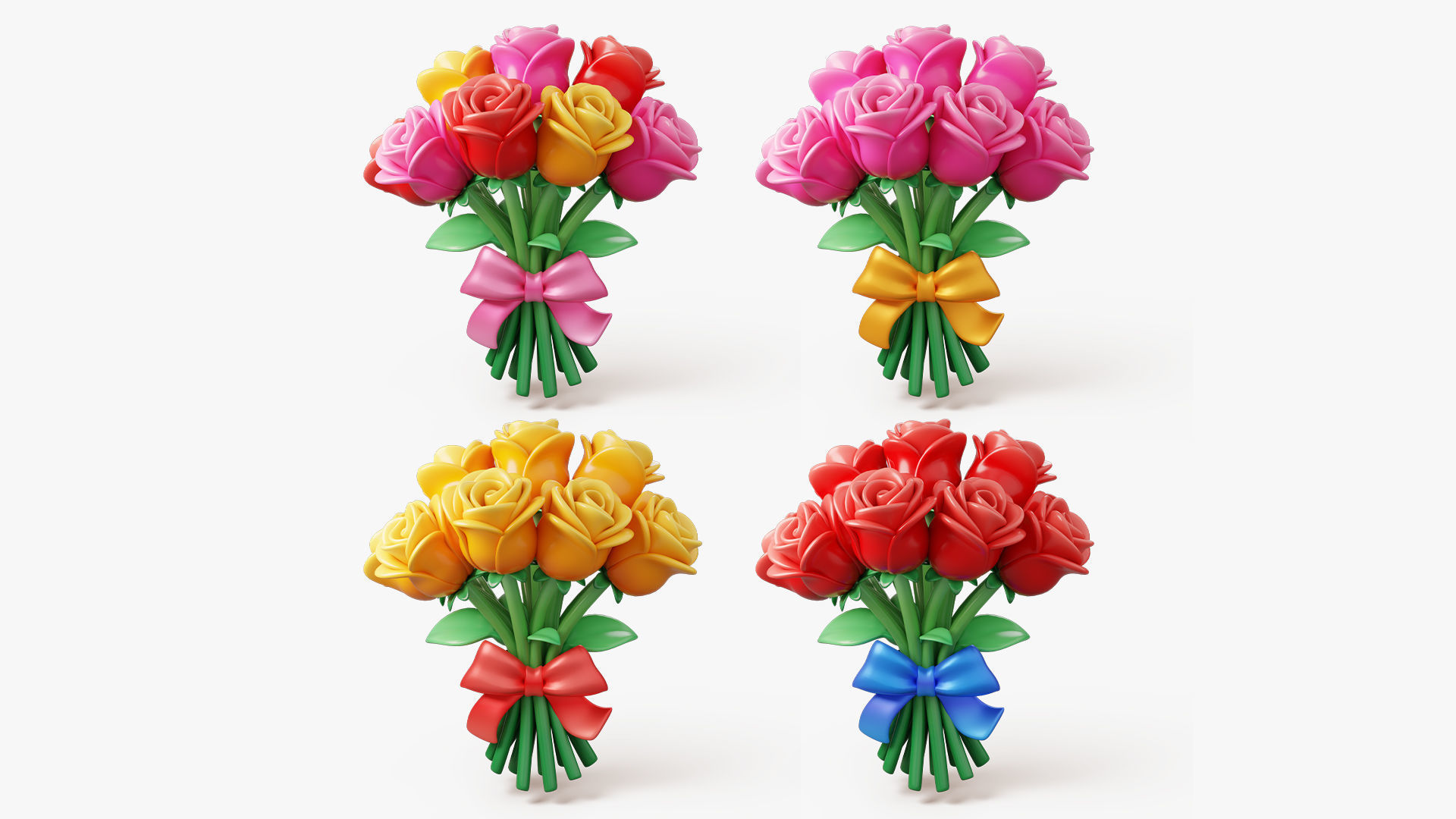 Stylized Flower Bouquet Pack 3D Model Collection_1