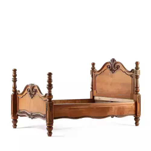 Antique Wooden Bed Frame Model Pack