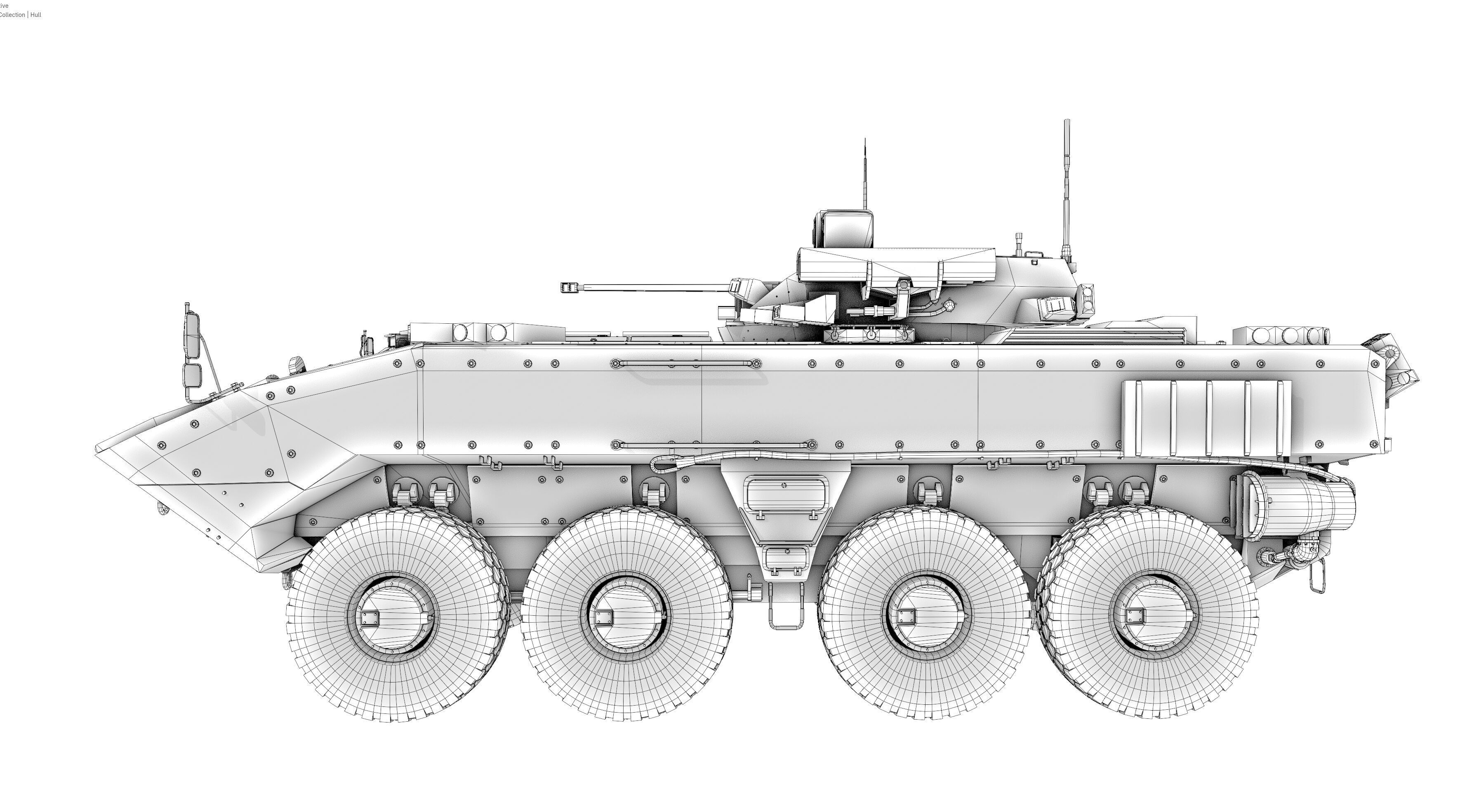 K17 Boomerang Epoch Russian Army APC Game Model 160K Low-poly 3D model_24