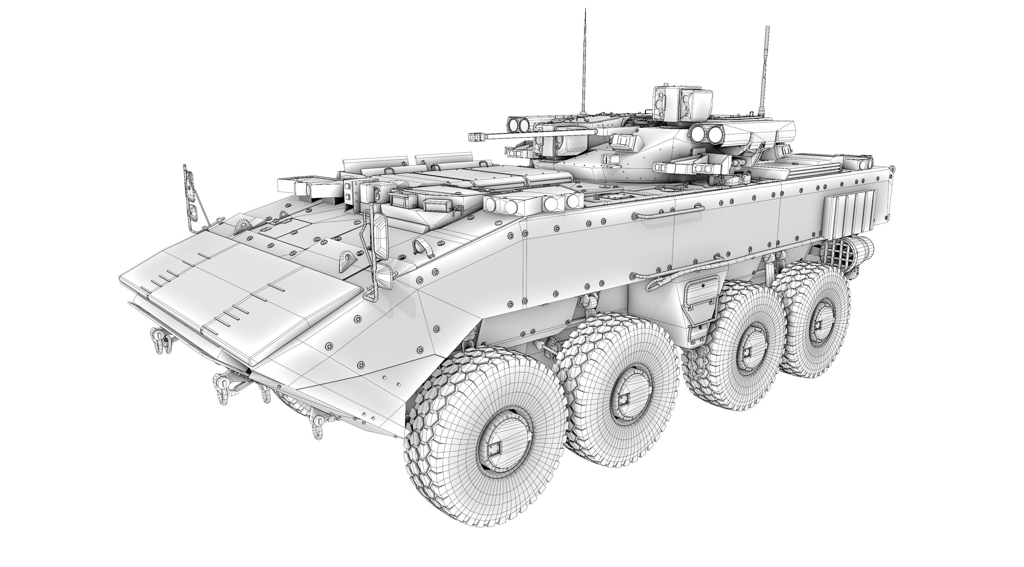 K17 Boomerang Epoch Russian Army APC Game Model 160K Low-poly 3D model_23