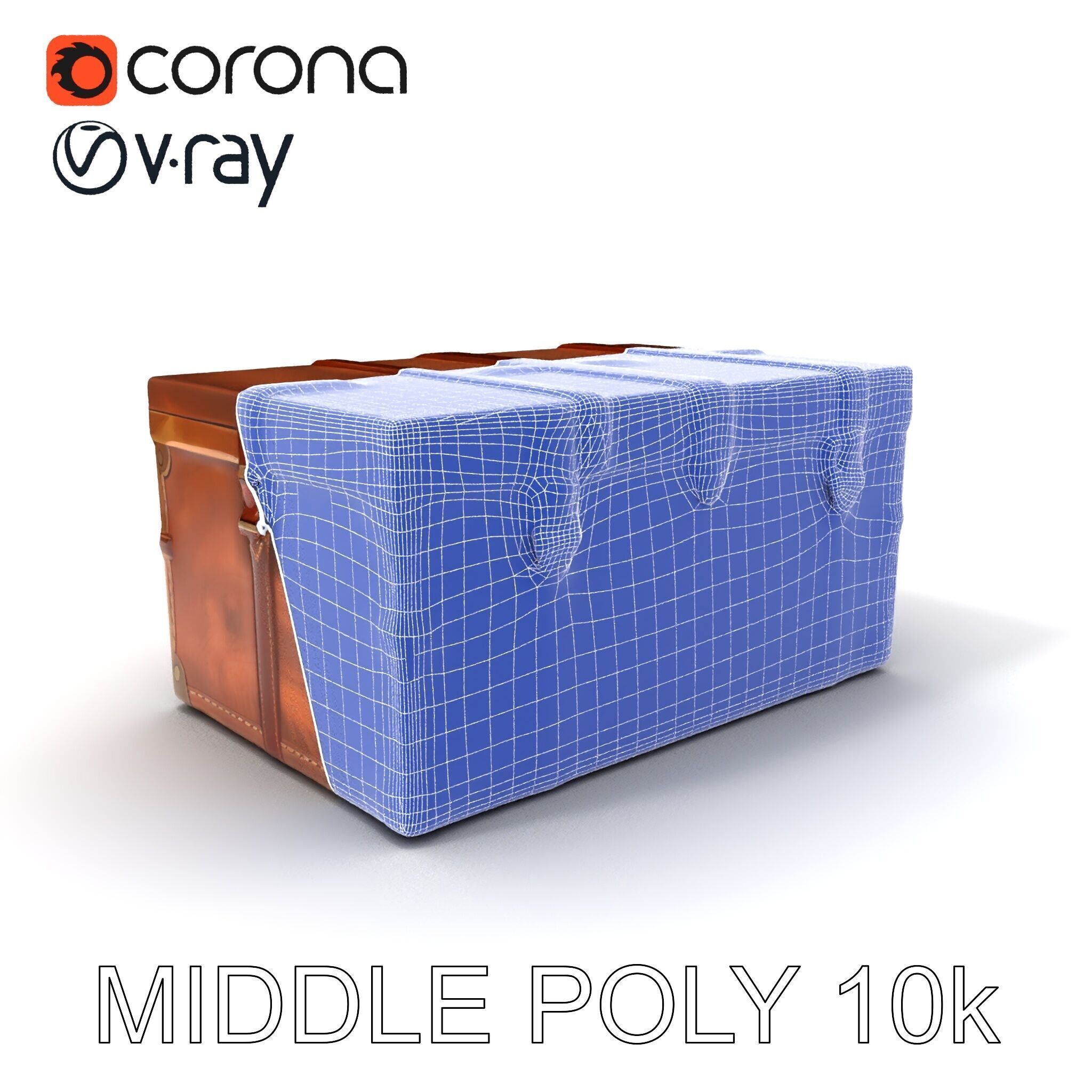 Vintage Wooden Trunk Model Pack for Decor Apps Low-poly 3D model_27