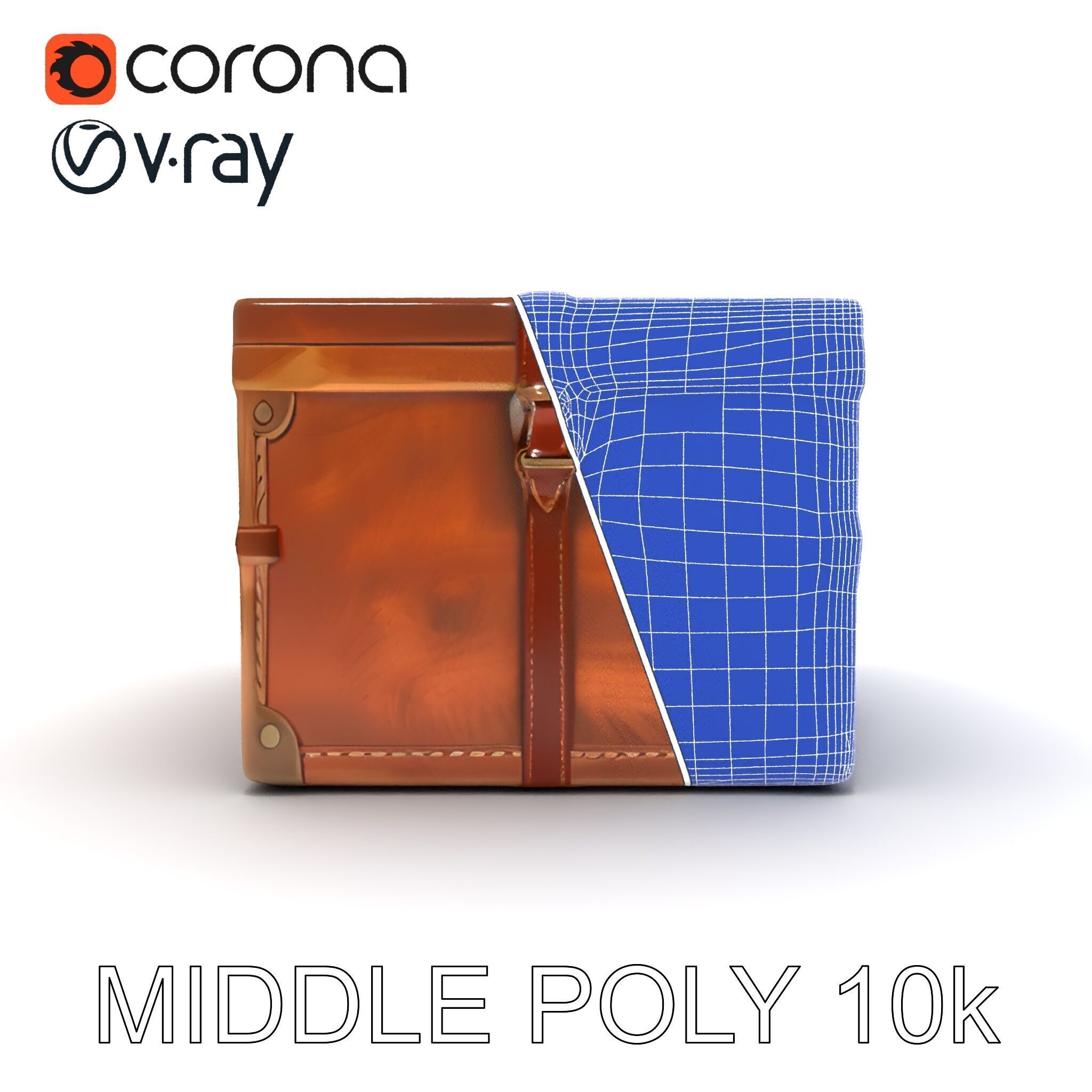 Vintage Wooden Trunk Model Pack for Decor Apps Low-poly 3D model_30