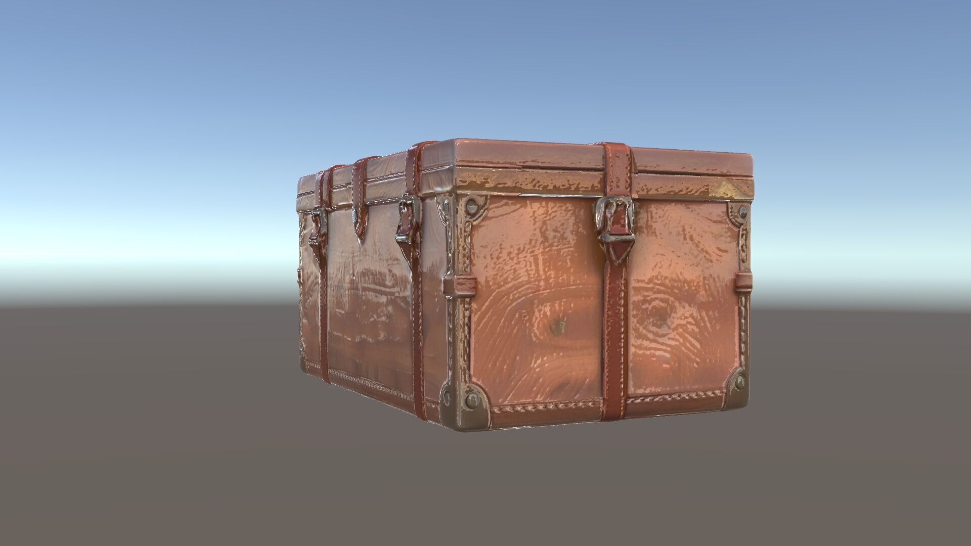 Vintage Wooden Trunk Model Pack for Decor Apps Low-poly 3D model_5