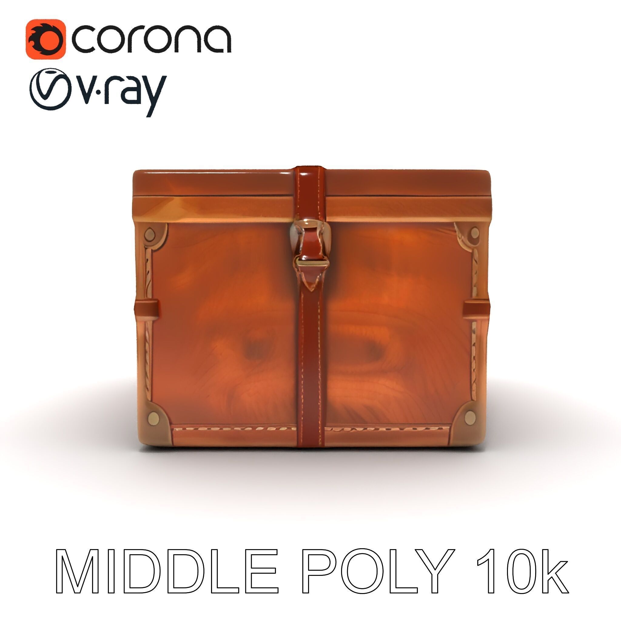 Vintage Wooden Trunk Model Pack for Decor Apps Low-poly 3D model_20