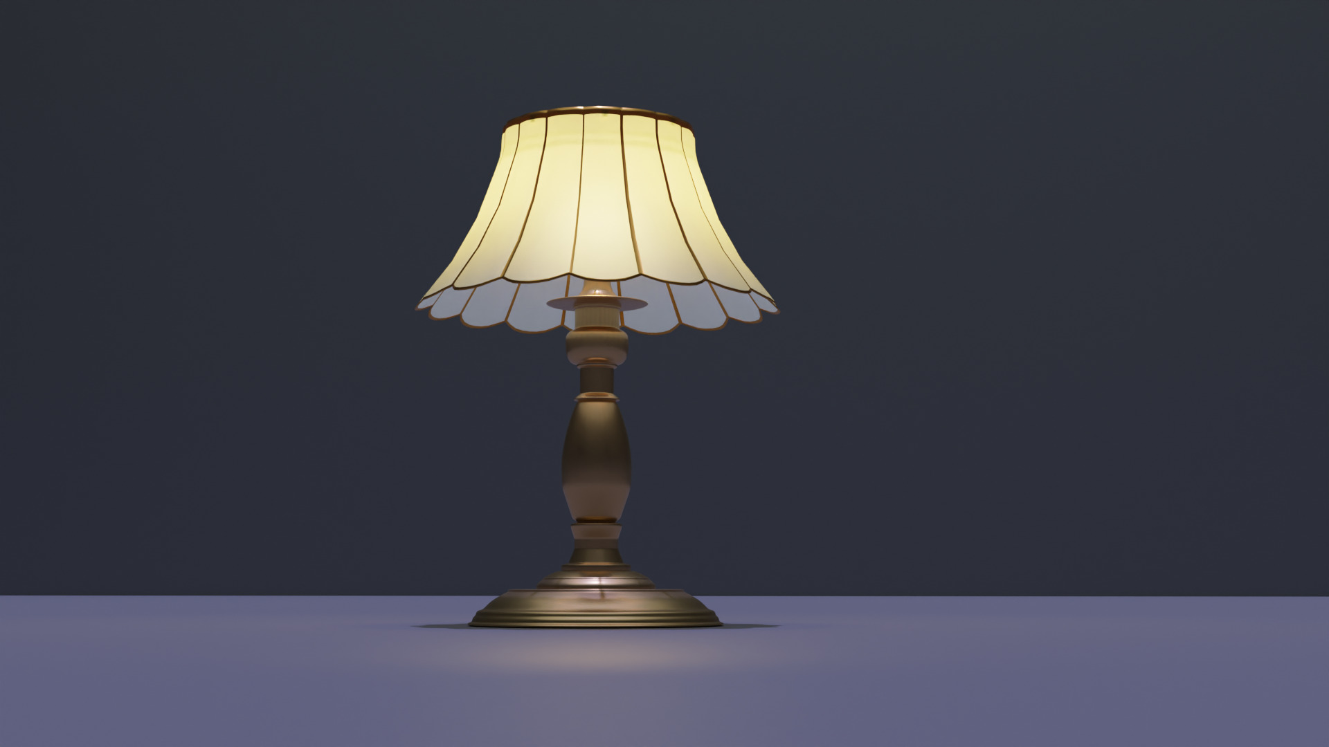 Night Lamp with scalloped lamp shade 3D model_2