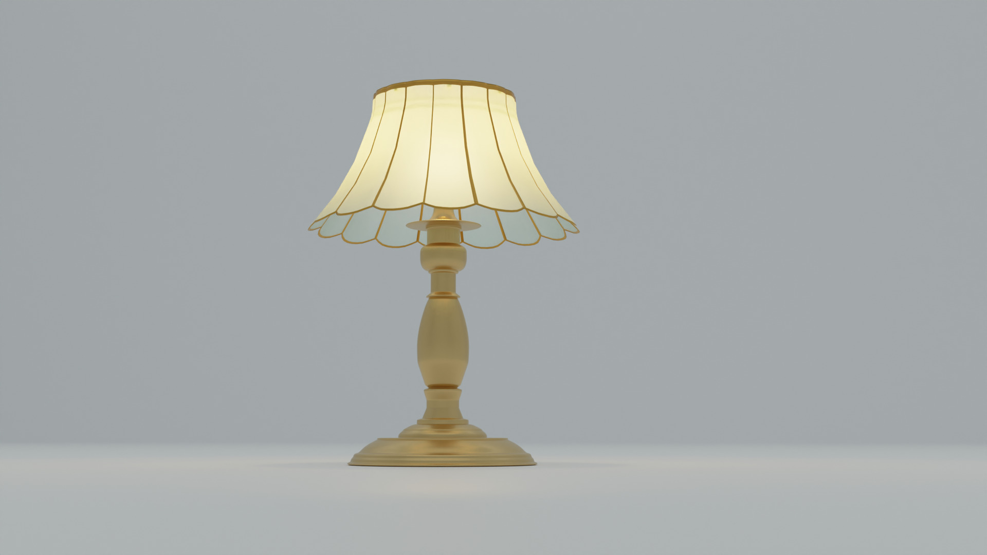 Night Lamp with scalloped lamp shade 3D model_10