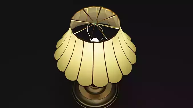 Night Lamp with scalloped lamp shade 3D model