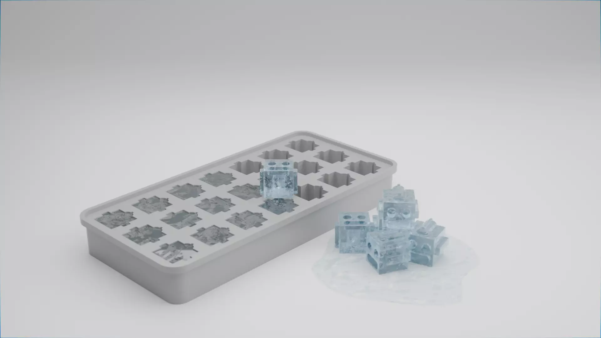 Robot Head Ice Cube Tray 3D Printable STL 3D print model_0
