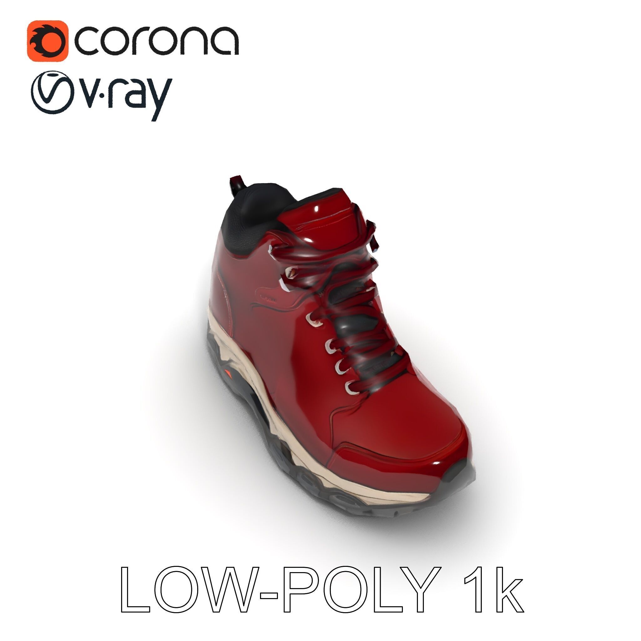 Rugged Hiking Boot D Model Pack Low-poly 3D model_18