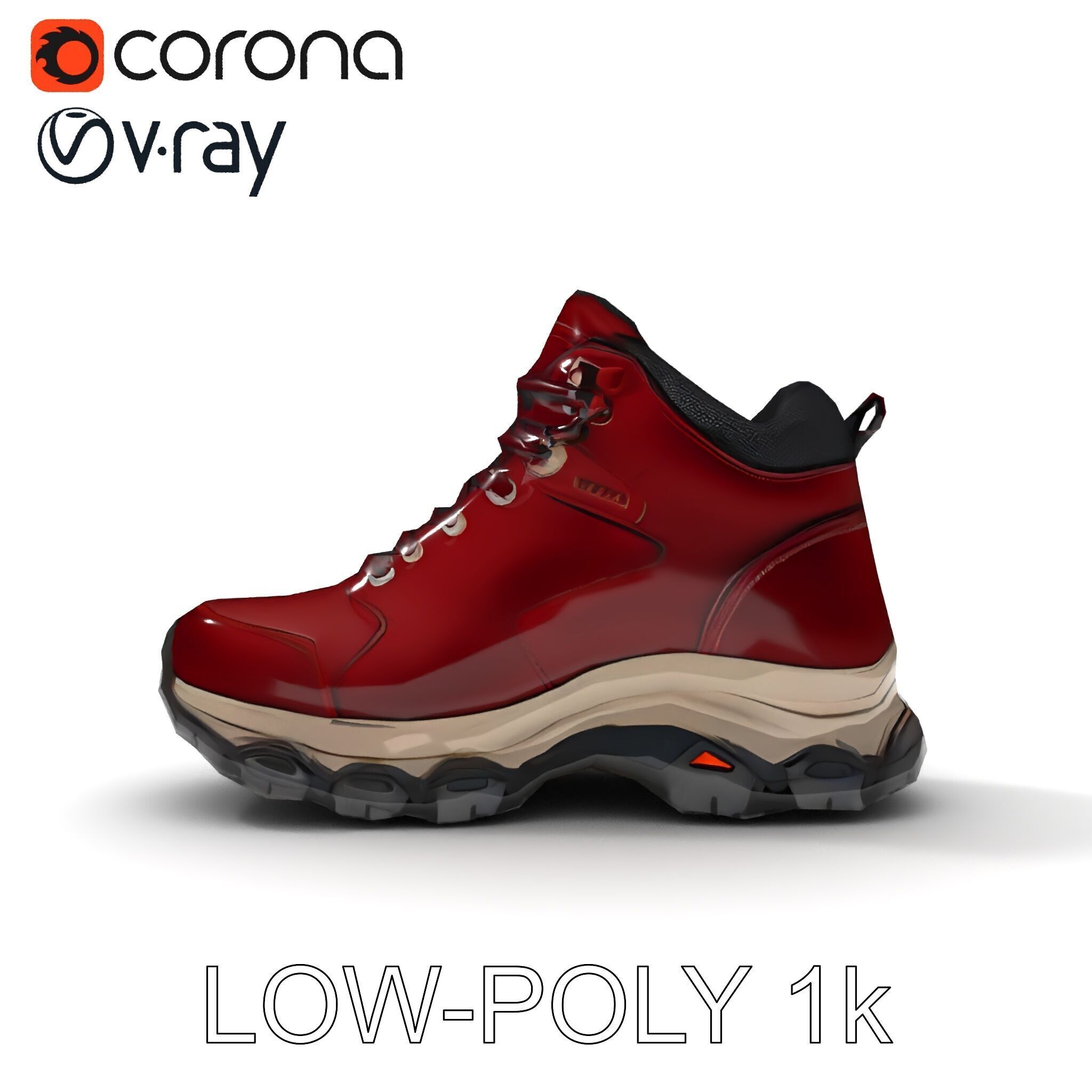 Rugged Hiking Boot D Model Pack Low-poly 3D model_28