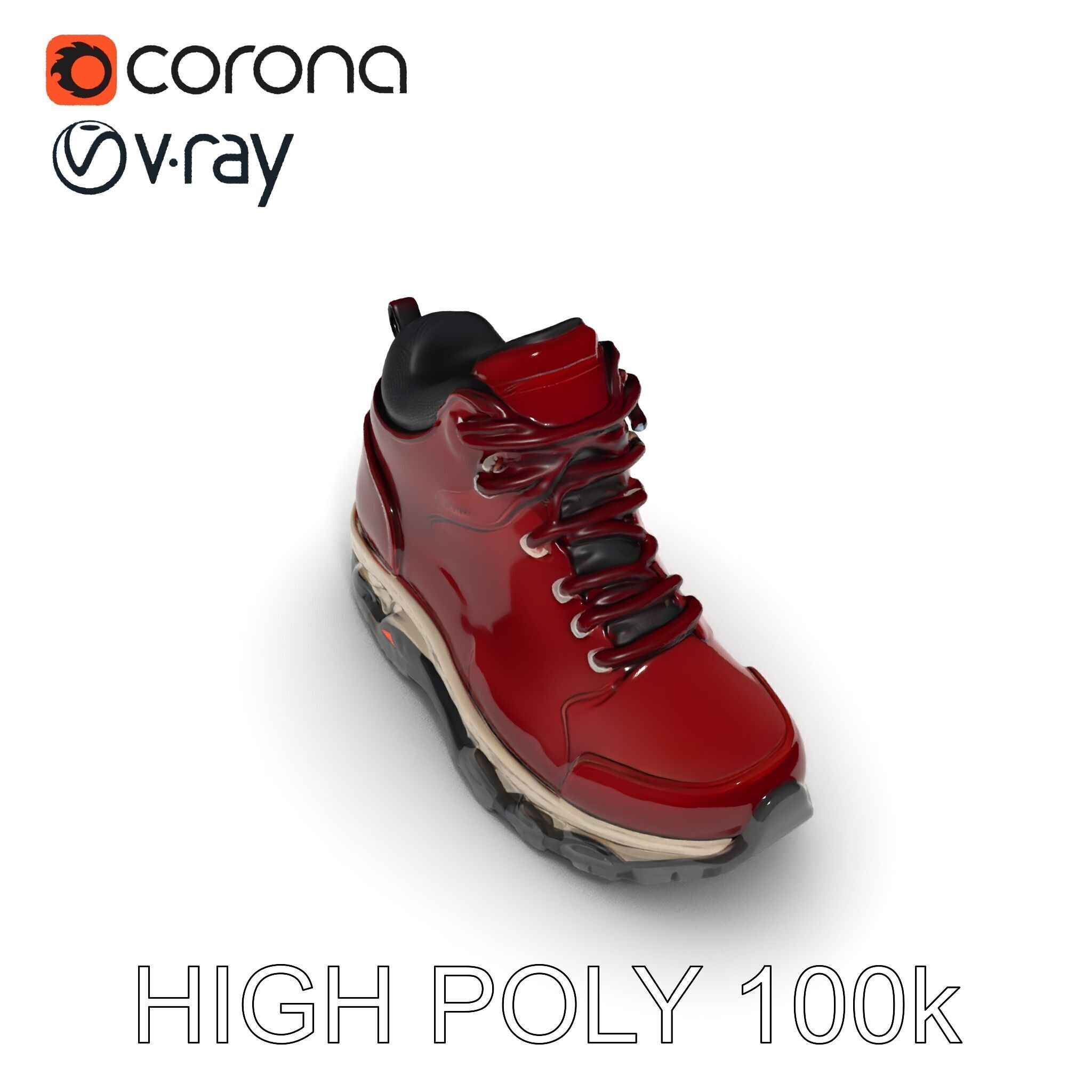 Rugged Hiking Boot D Model Pack Low-poly 3D model_35