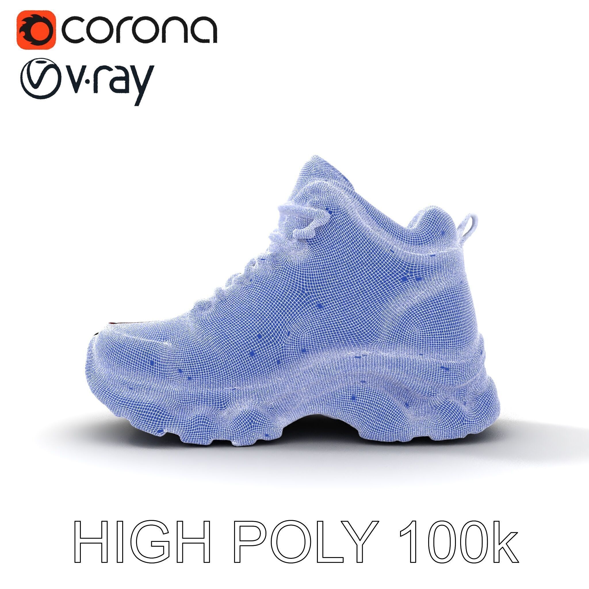 Rugged Hiking Boot D Model Pack Low-poly 3D model_13