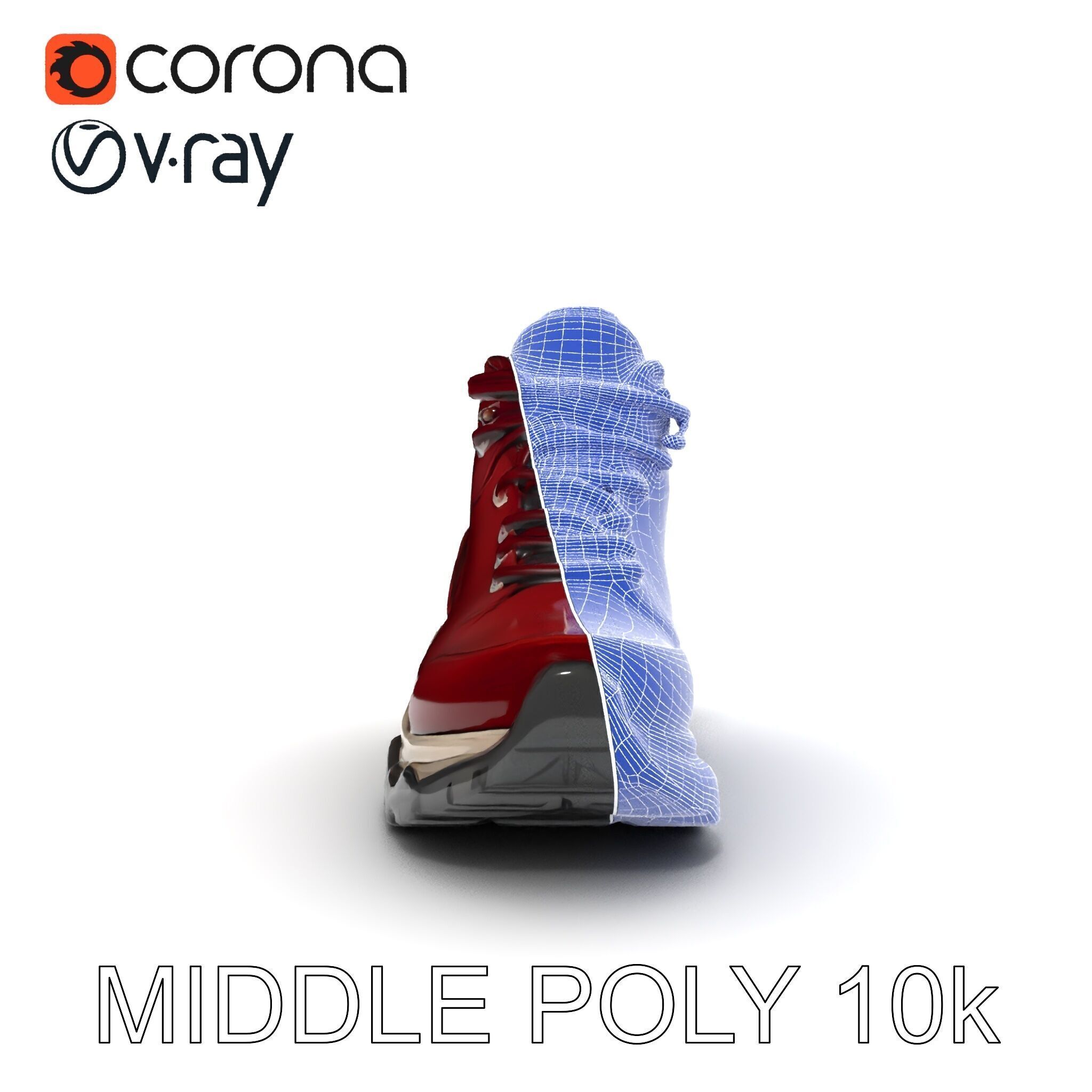 Rugged Hiking Boot D Model Pack Low-poly 3D model_30