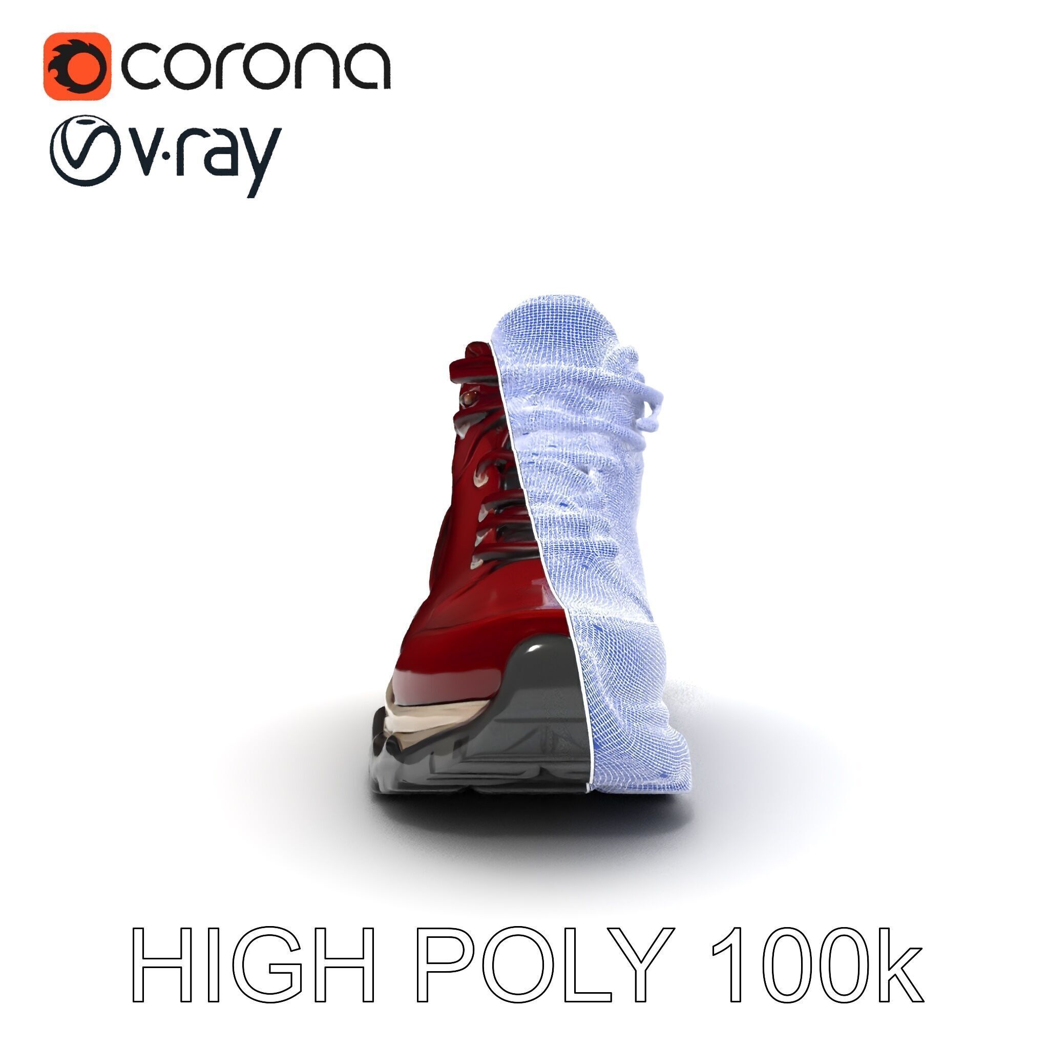 Rugged Hiking Boot D Model Pack Low-poly 3D model_8