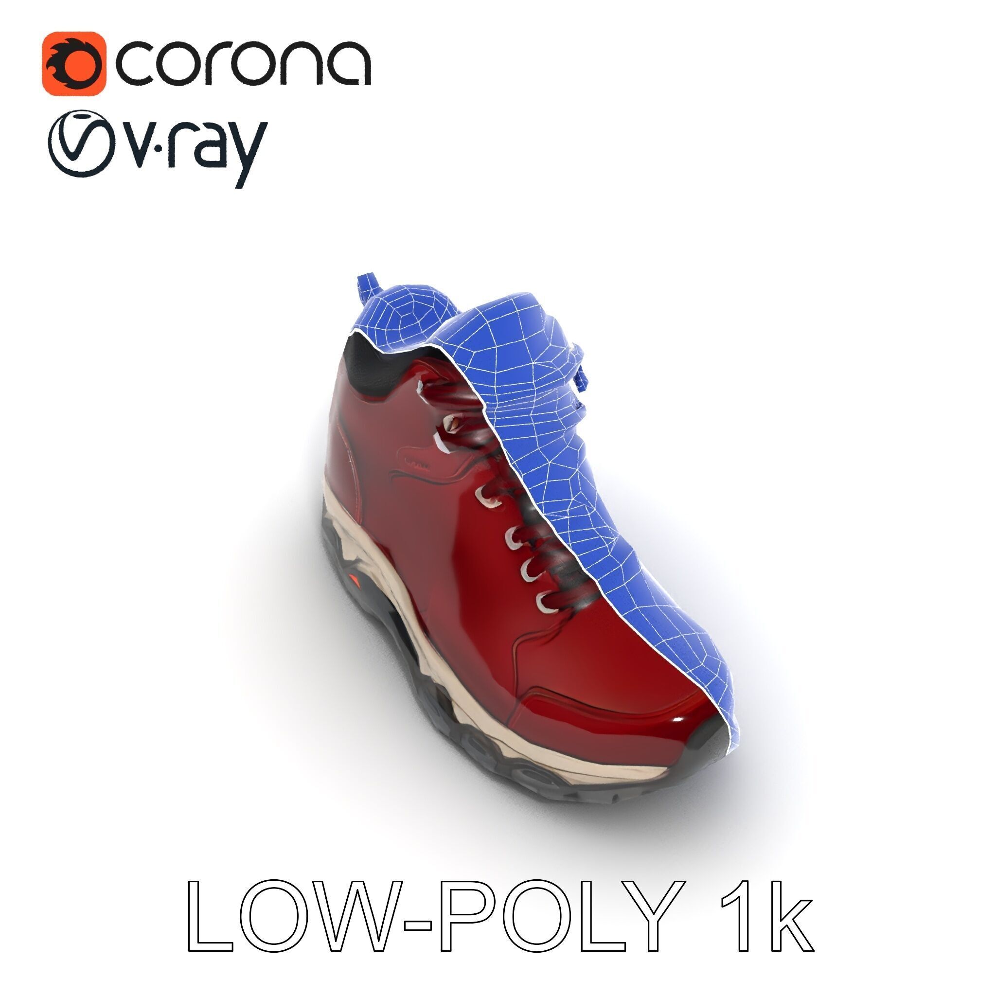 Rugged Hiking Boot D Model Pack Low-poly 3D model_12