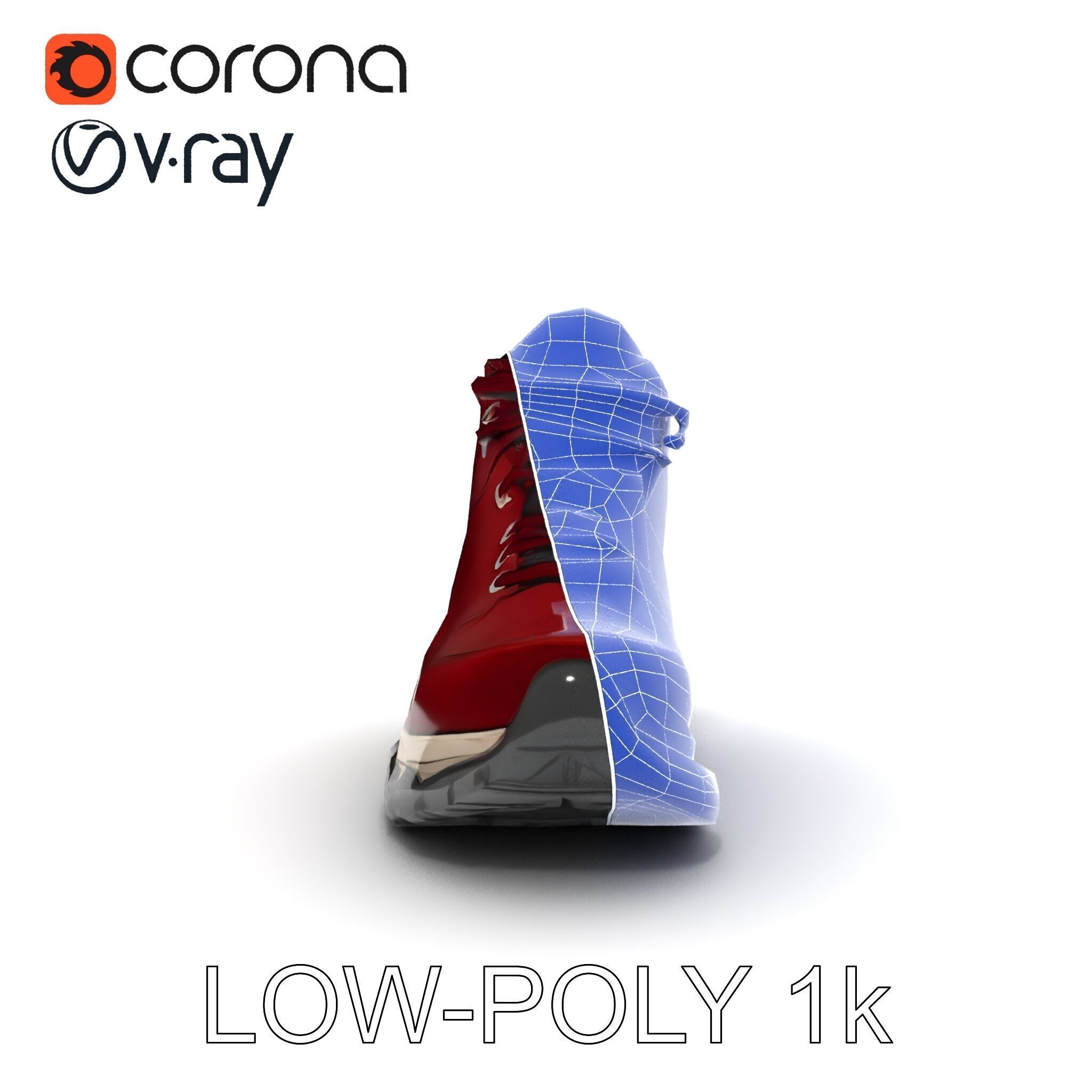 Rugged Hiking Boot D Model Pack Low-poly 3D model_15