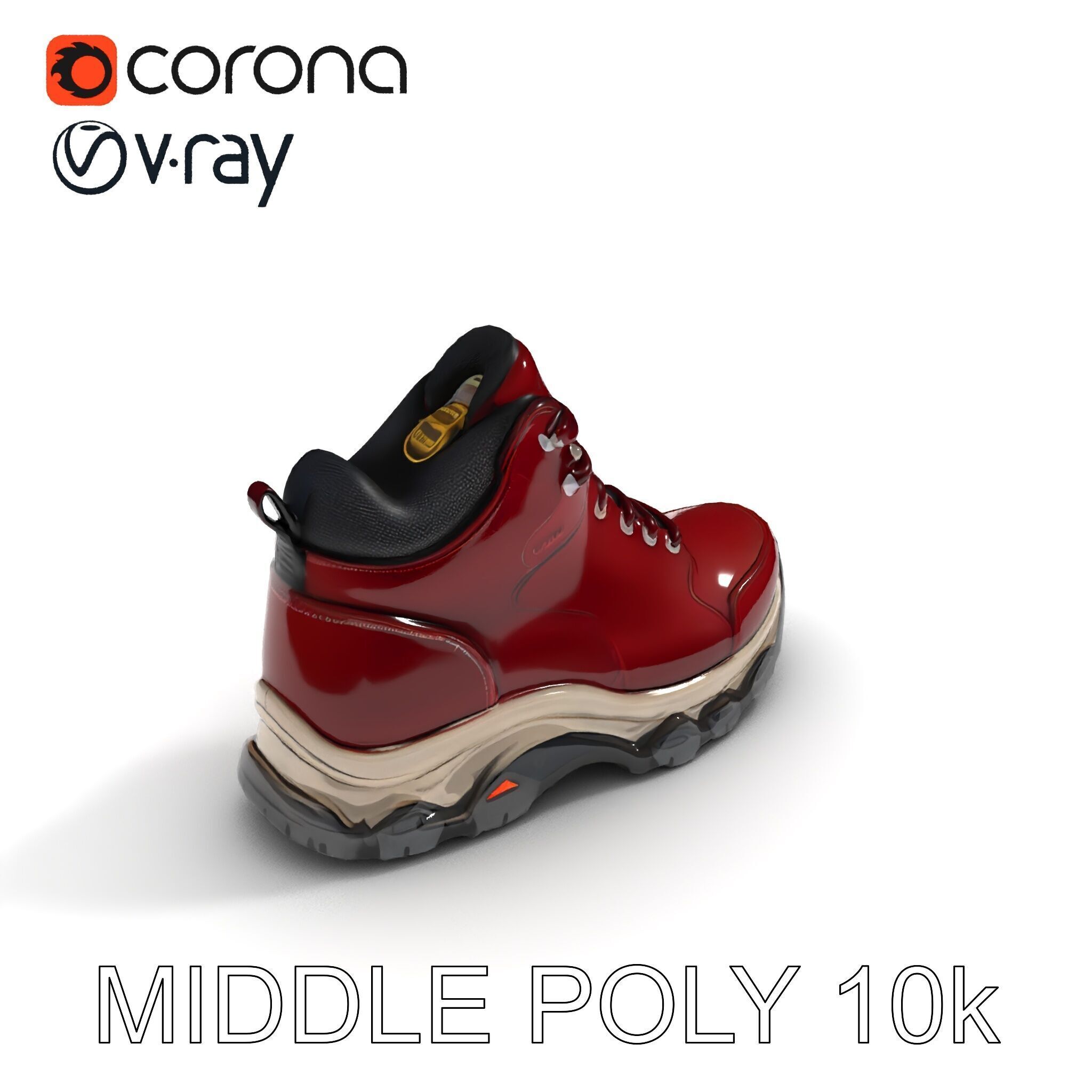 Rugged Hiking Boot D Model Pack Low-poly 3D model_27