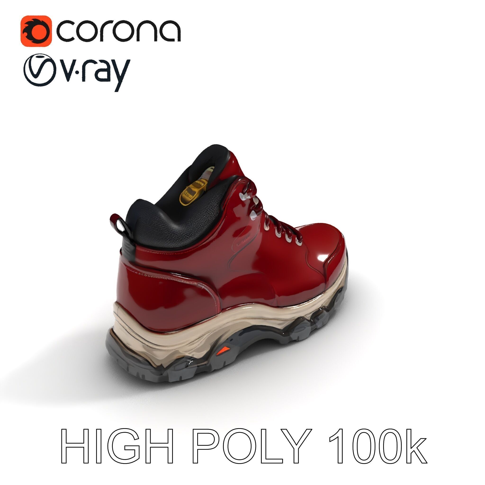 Rugged Hiking Boot D Model Pack Low-poly 3D model_32