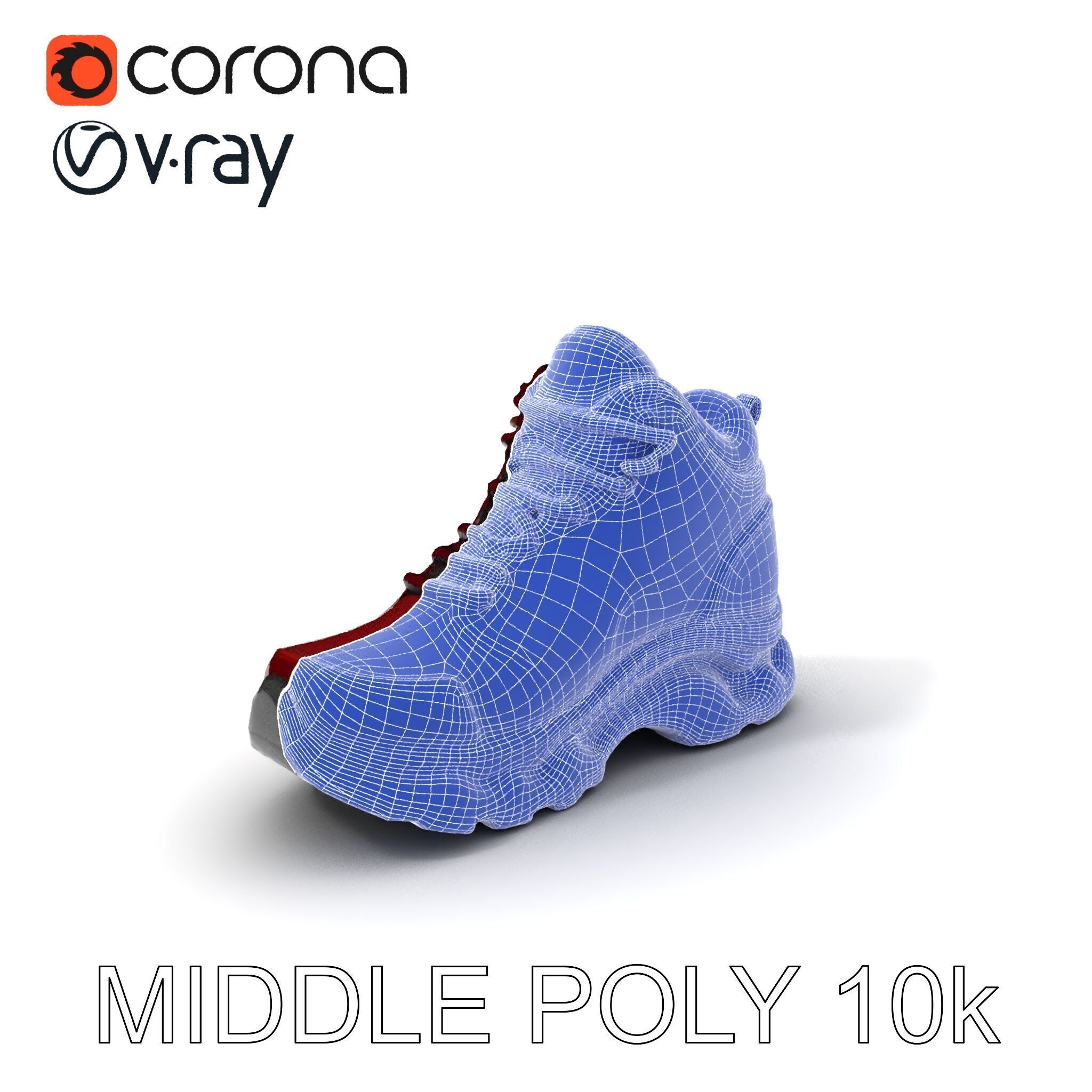 Rugged Hiking Boot D Model Pack Low-poly 3D model_33