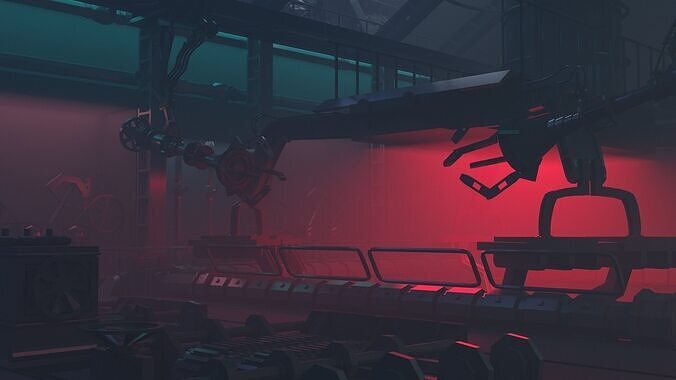 Factory Low-poly 3D model