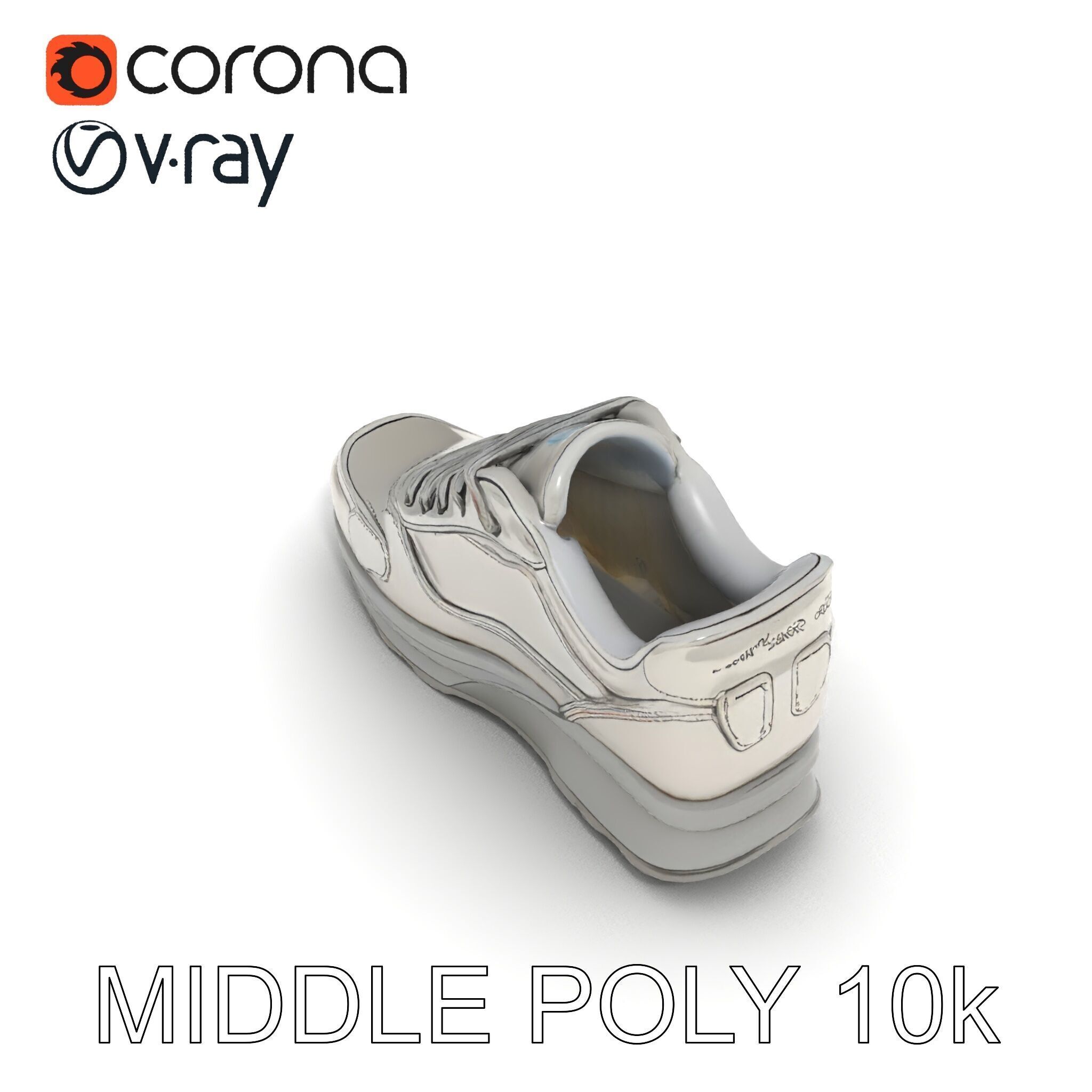 Futuristic Metallic Sneaker Model Pack Low-poly 3D model_33