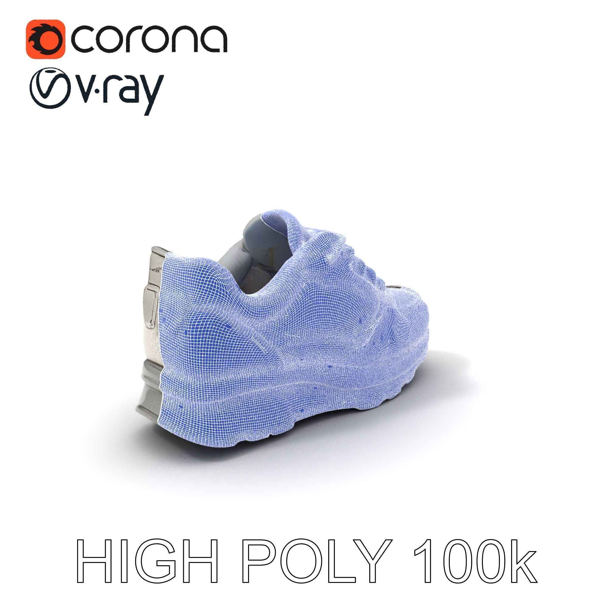 Futuristic Metallic Sneaker Model Pack Low-poly 3D model_4